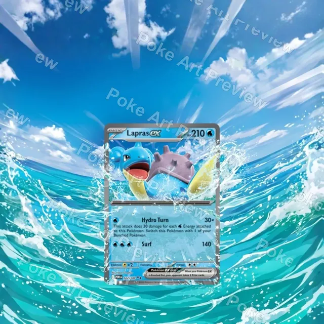 拉普拉斯 ex 22/88 Double Rare Pokemon TCG 延伸藝術 收藏展示