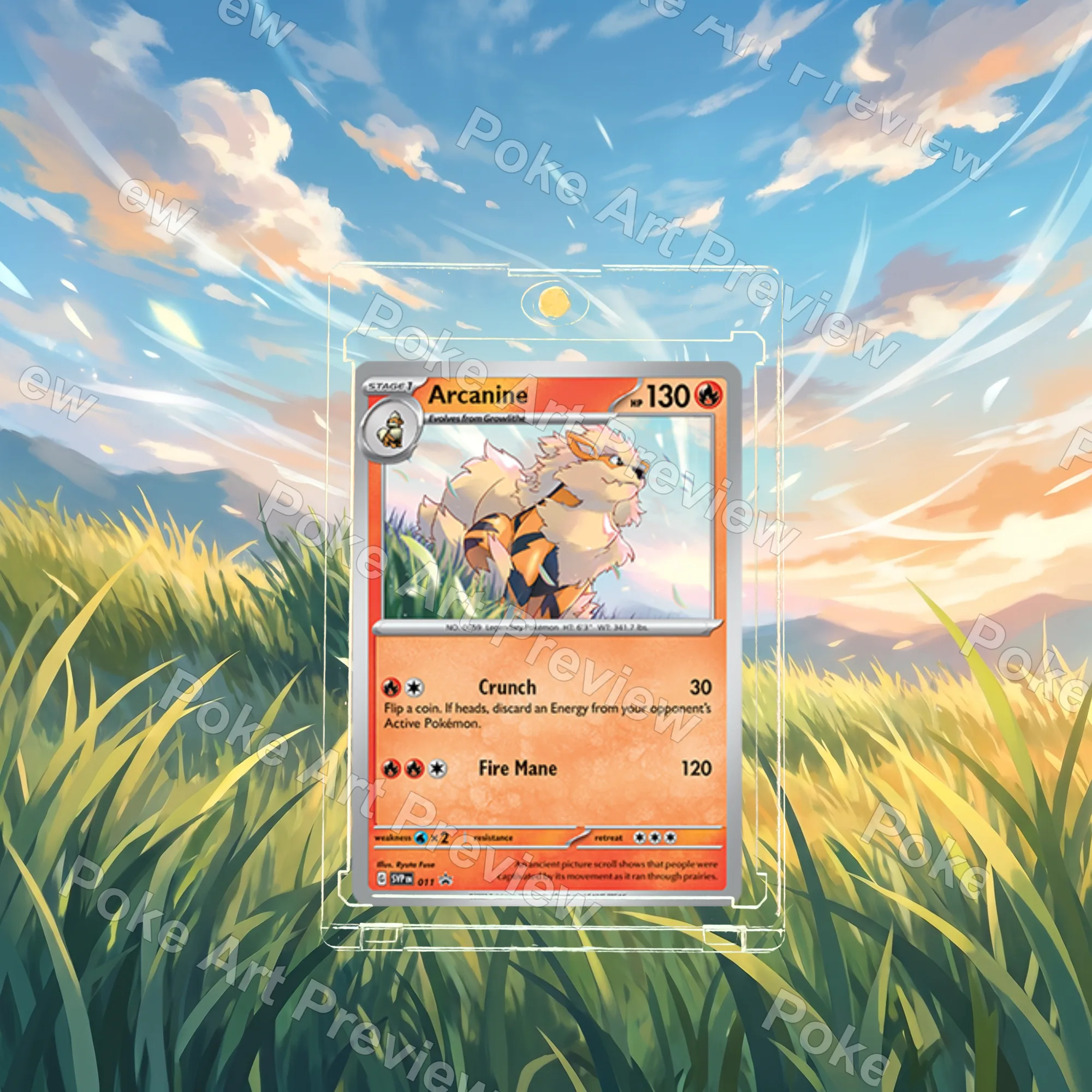 Arcanine SVP 011 promo Pokemon TCG extension art collector display view 3