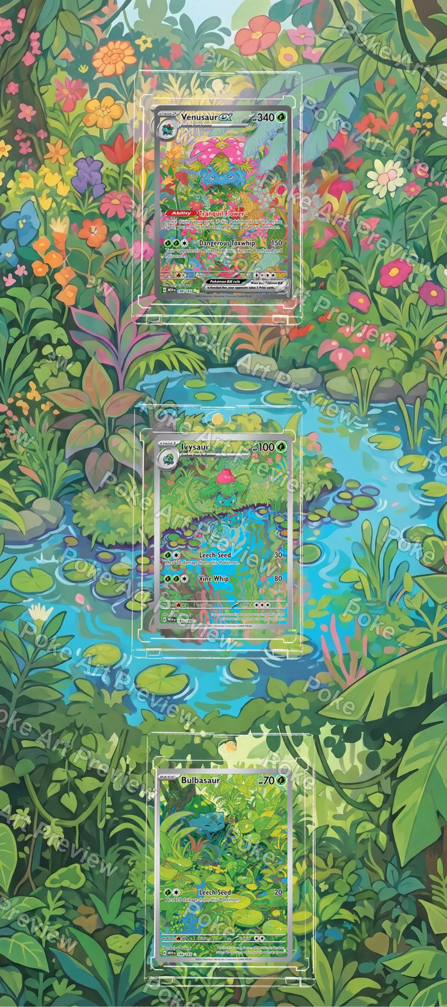 フシギダネ、フシギソウ、フシギバナex Scarlet & Violet 151 ポケモンTCG拡張アート コレクター展示用 view 2