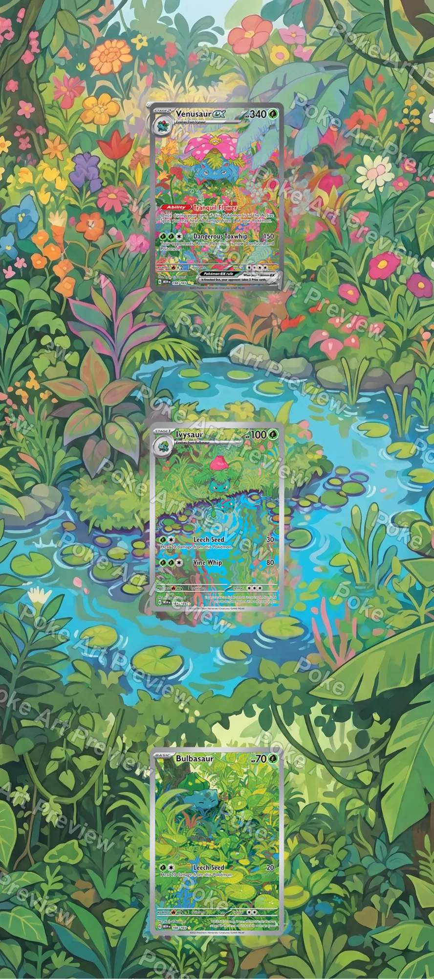 フシギダネ、フシギソウ、フシギバナex Scarlet & Violet 151 ポケモンTCG拡張アート コレクター展示用