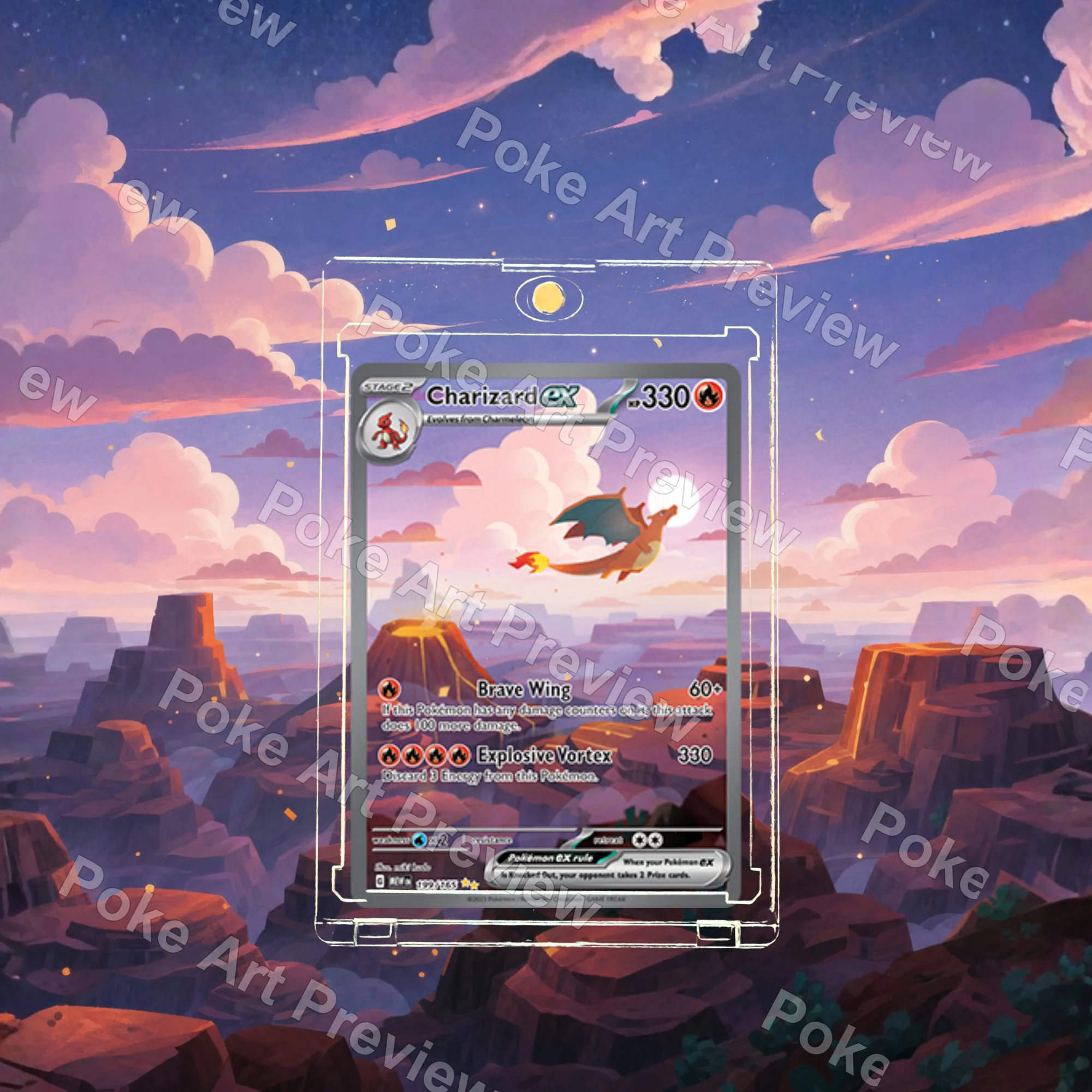Charizard ex Scarlet & Violet 151 Pokemon TCG extension art collector display view 2