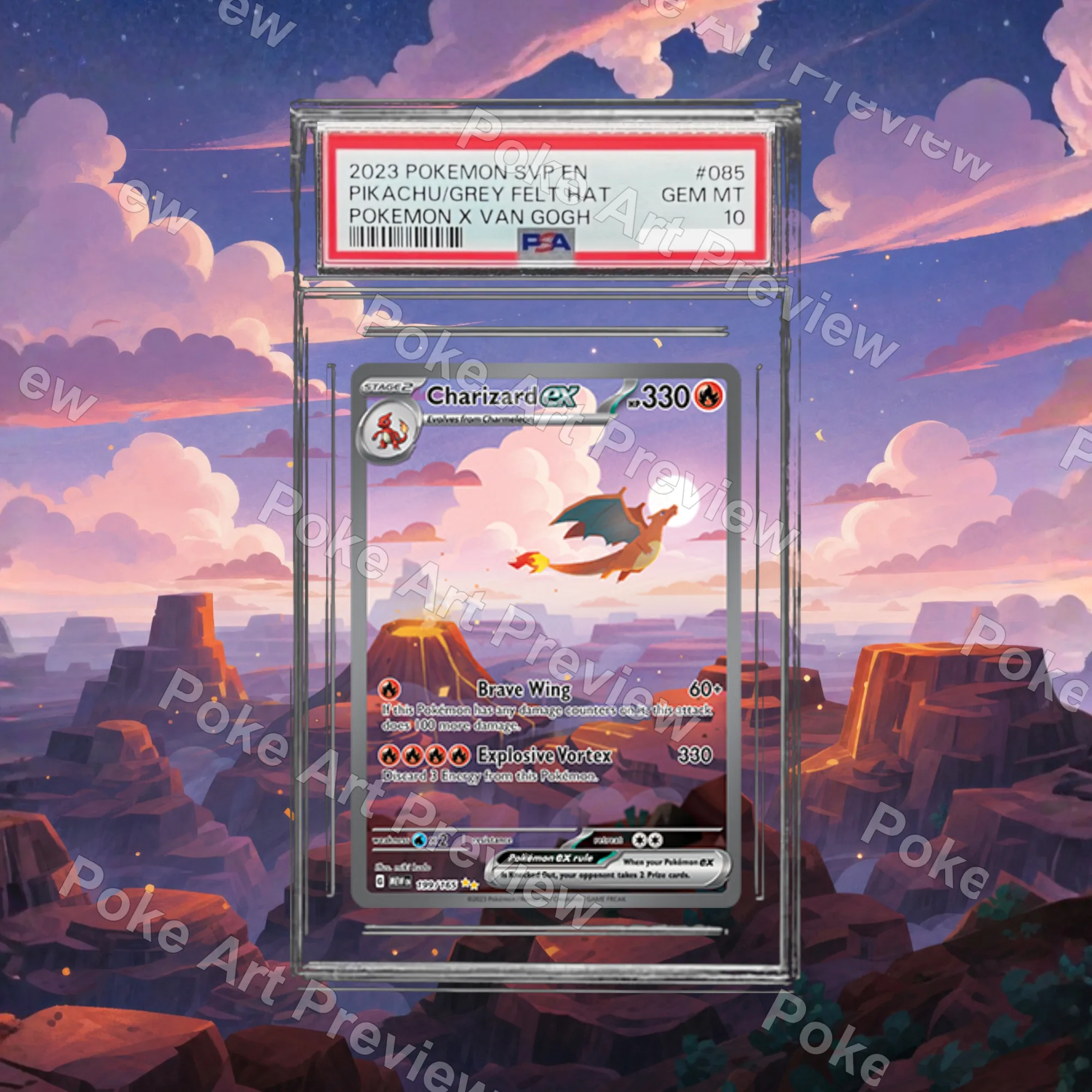 Charizard ex Scarlet & Violet 151 Pokemon TCG extension art collector display view 3