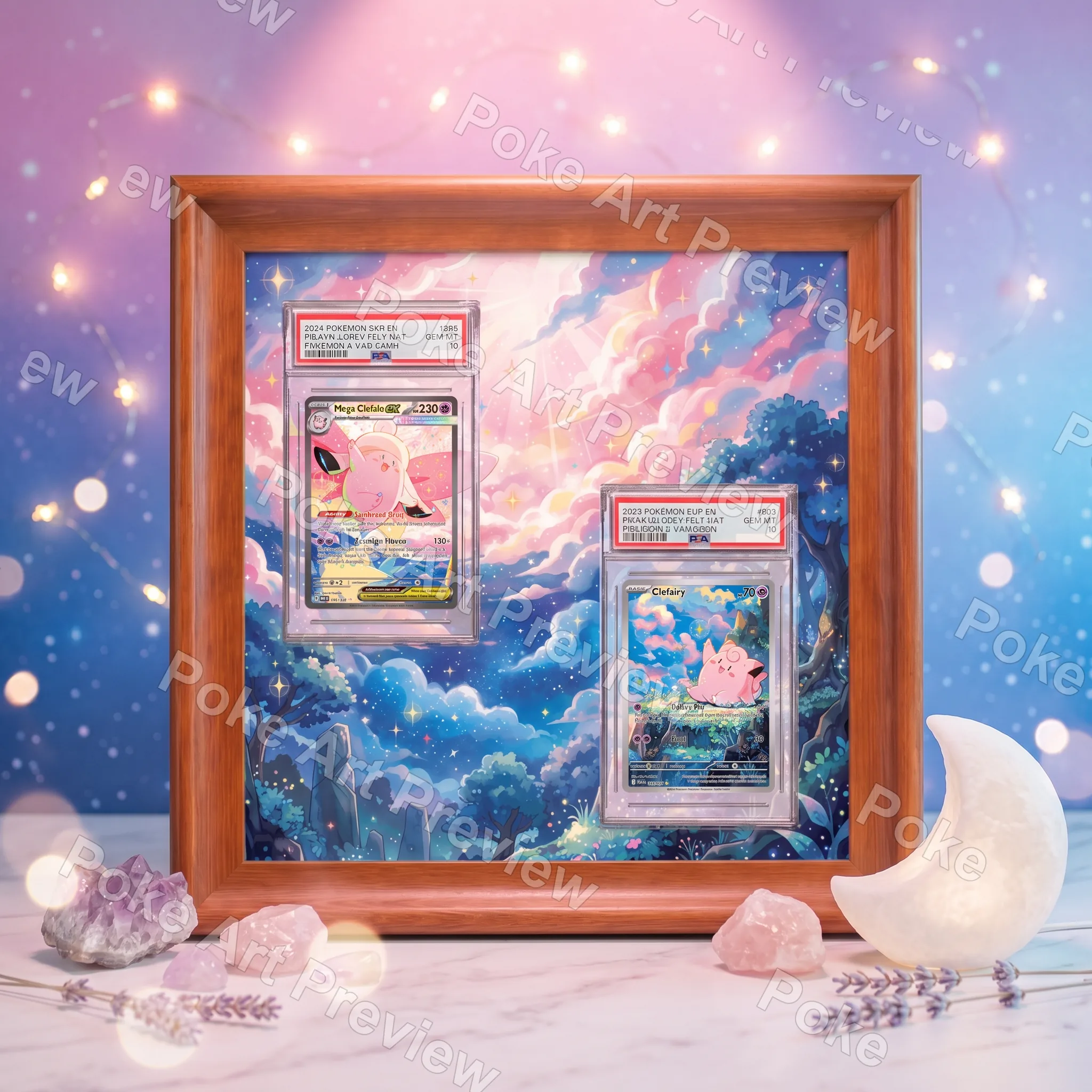 Clefairy Pippi 086/080 and Mega Clefable ex Mega Pixy ex 112/080 Nihil Zero M3 Pokemon TCG extension art collector display view 6