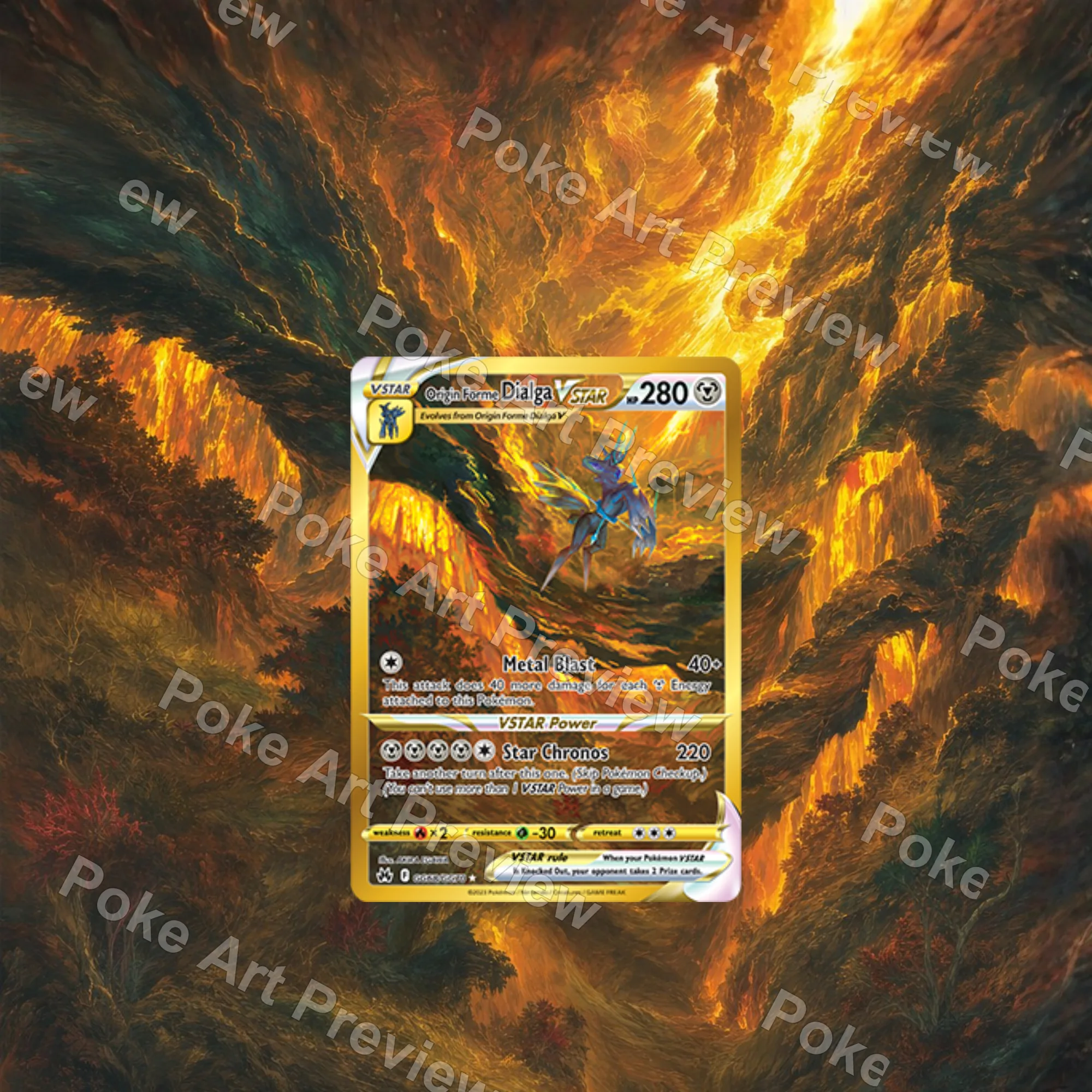 Origin Forme Dialga VSTAR GG68 Crown Zenith Pokemon TCG extension art collector display