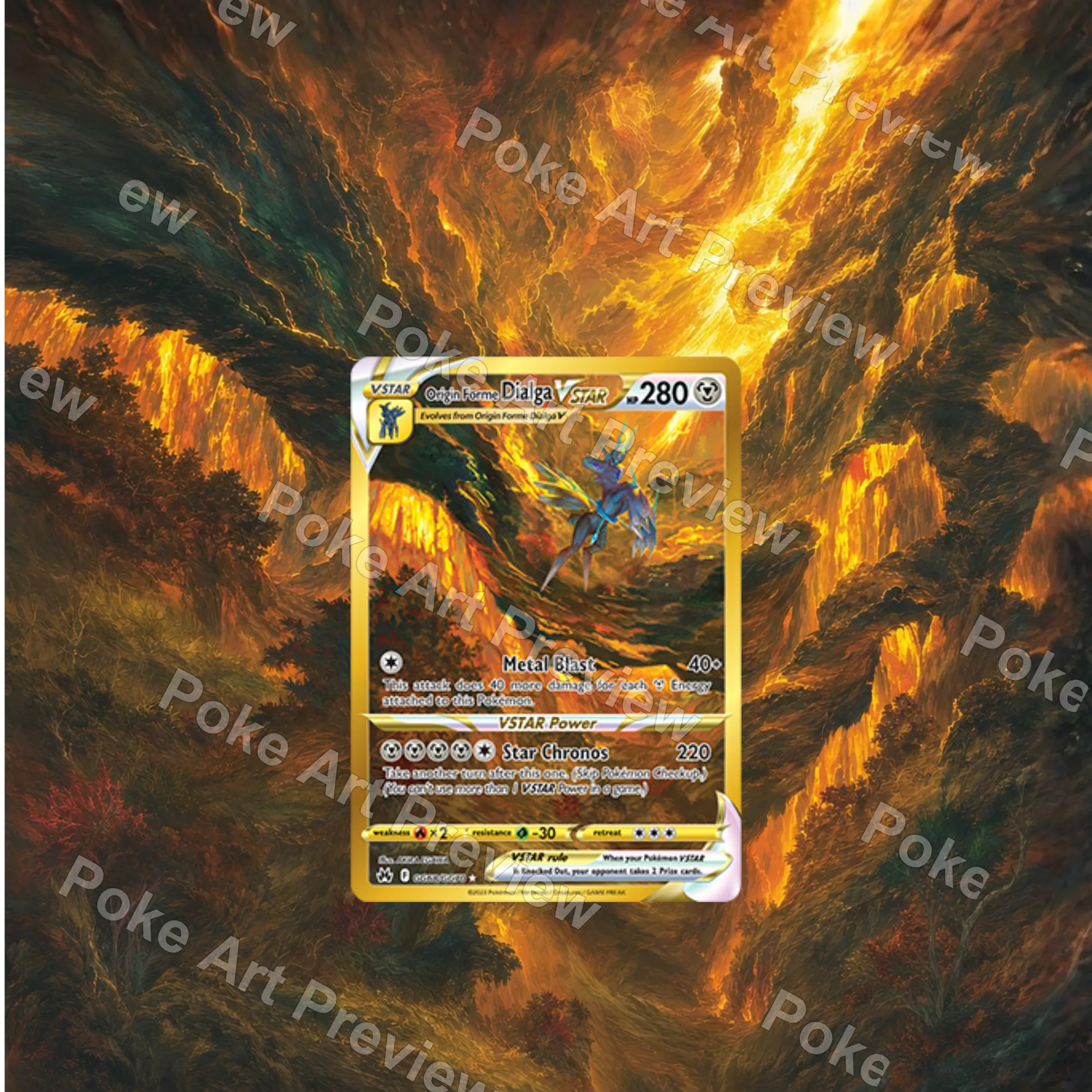 Origin Forme Dialga VSTAR Crown Zenith Pokemon TCG extension art collector display