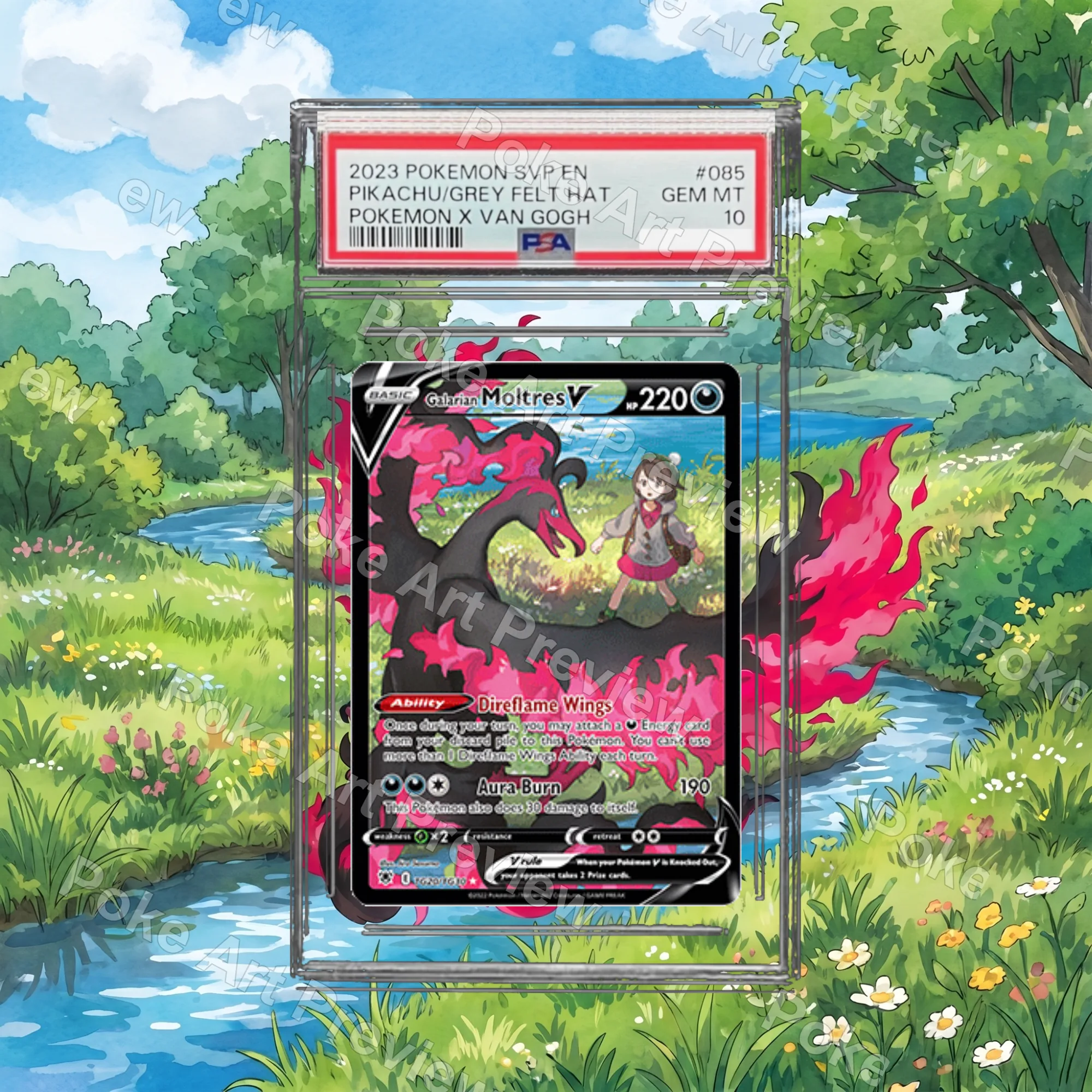 Galarian Moltres V Astral Radiance Trainer Gallery Pokemon TCG extension art collector display view 3