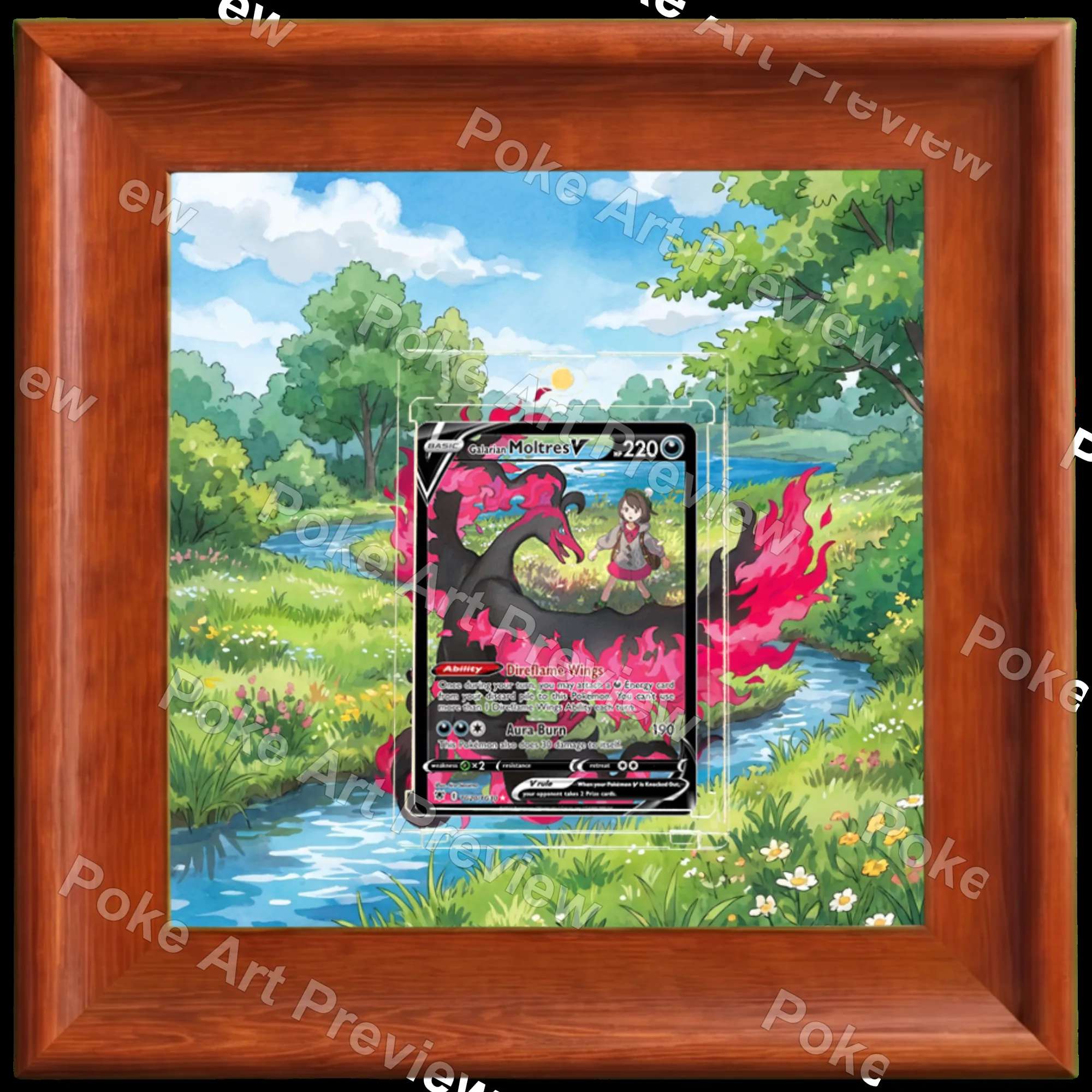 Galarian Moltres V Astral Radiance Trainer Gallery Pokemon TCG extension art collector display view 5