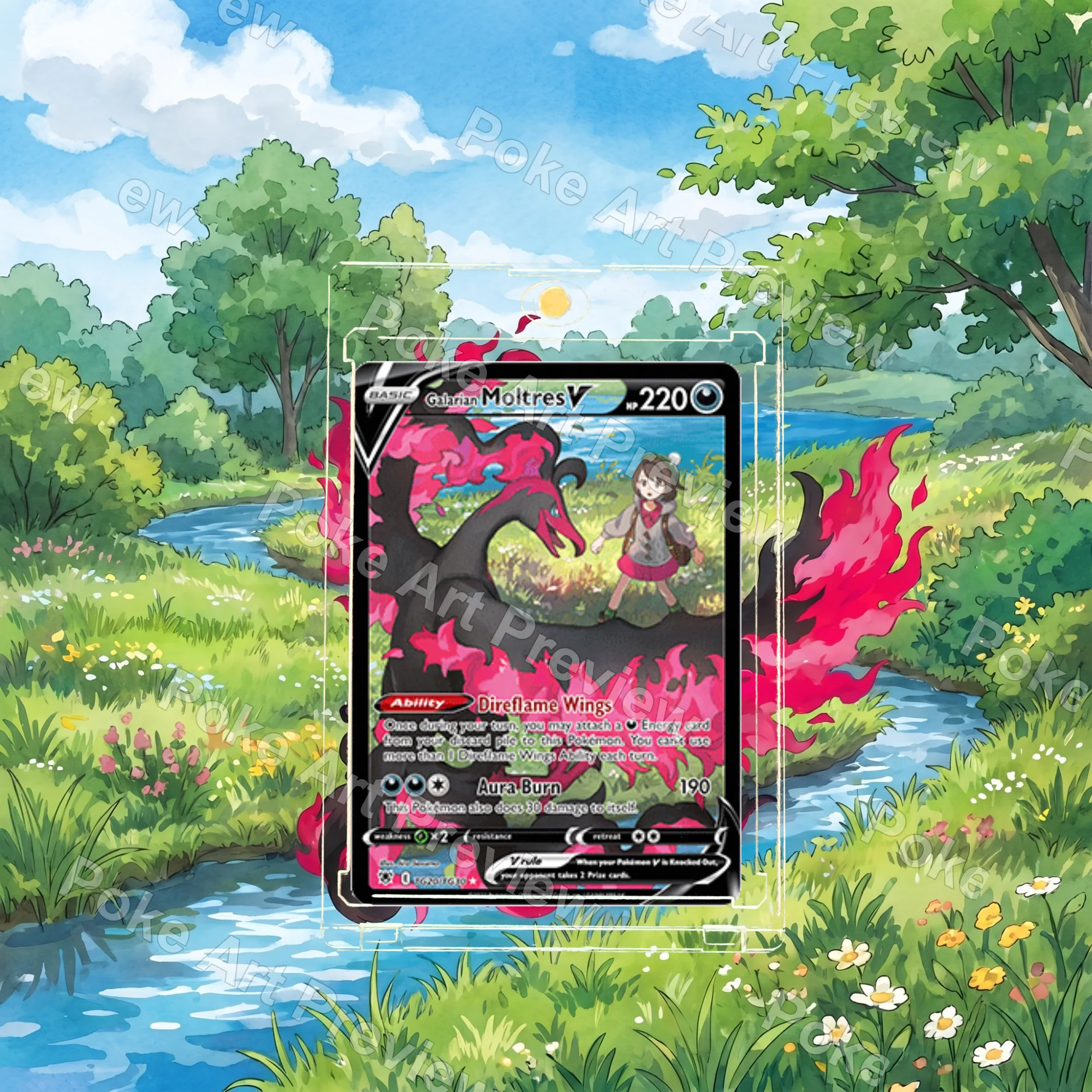 Galarian Moltres V TG20 TG30 Silver Tempest Trainer Gallery set 2 Pokemon TCG extension art collector display view 4