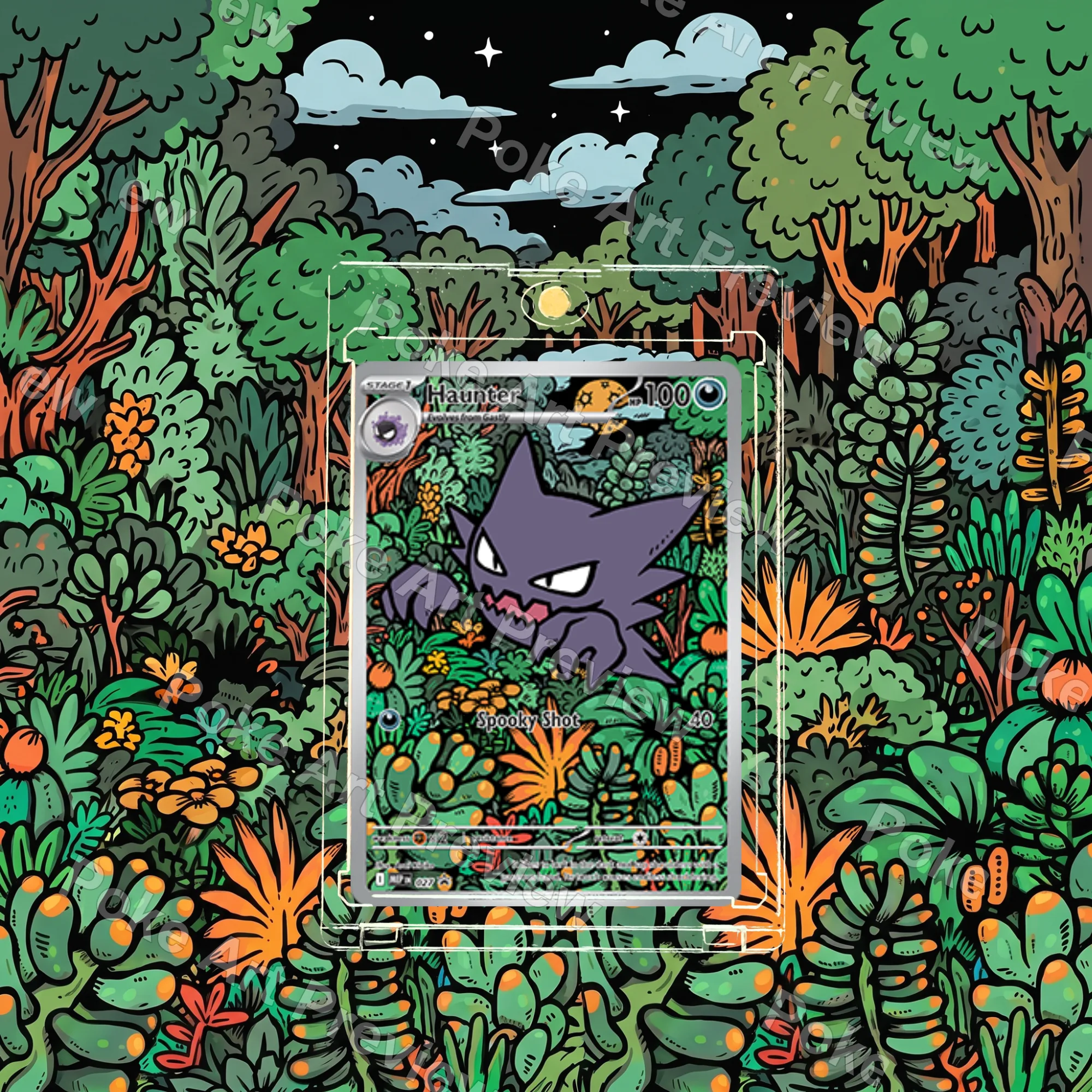 Haunter 027 Mega Evolution promo illustration rare Pokemon TCG extension art collector display view 3