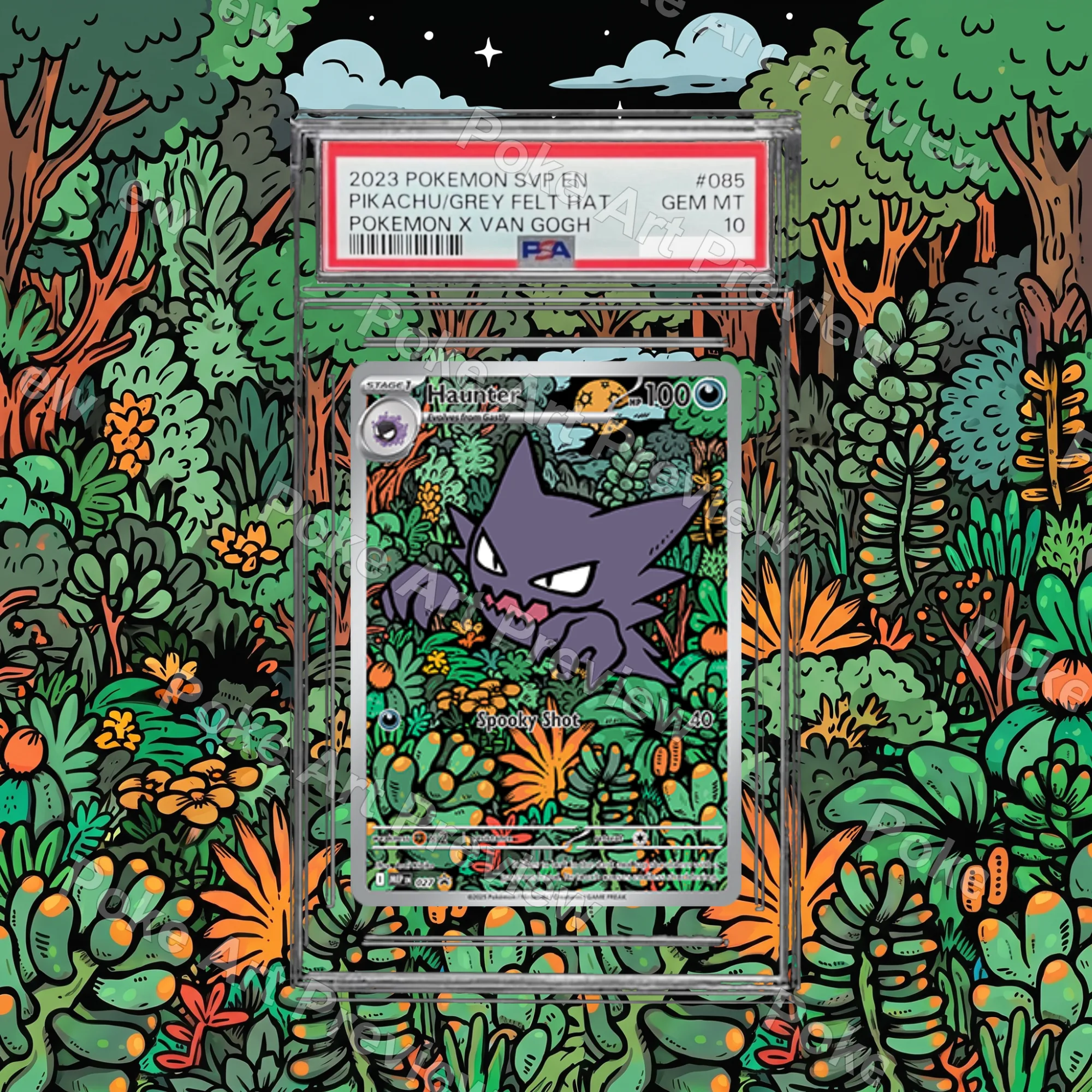 Haunter 027 Mega Evolution promo illustration rare Pokemon TCG extension art collector display view 4