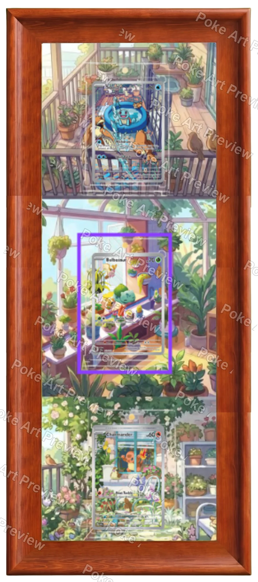 Squirtle, Bulbasaur and Charmander Scarlet & Violet 151 Pokemon TCG extension art collector display view 6