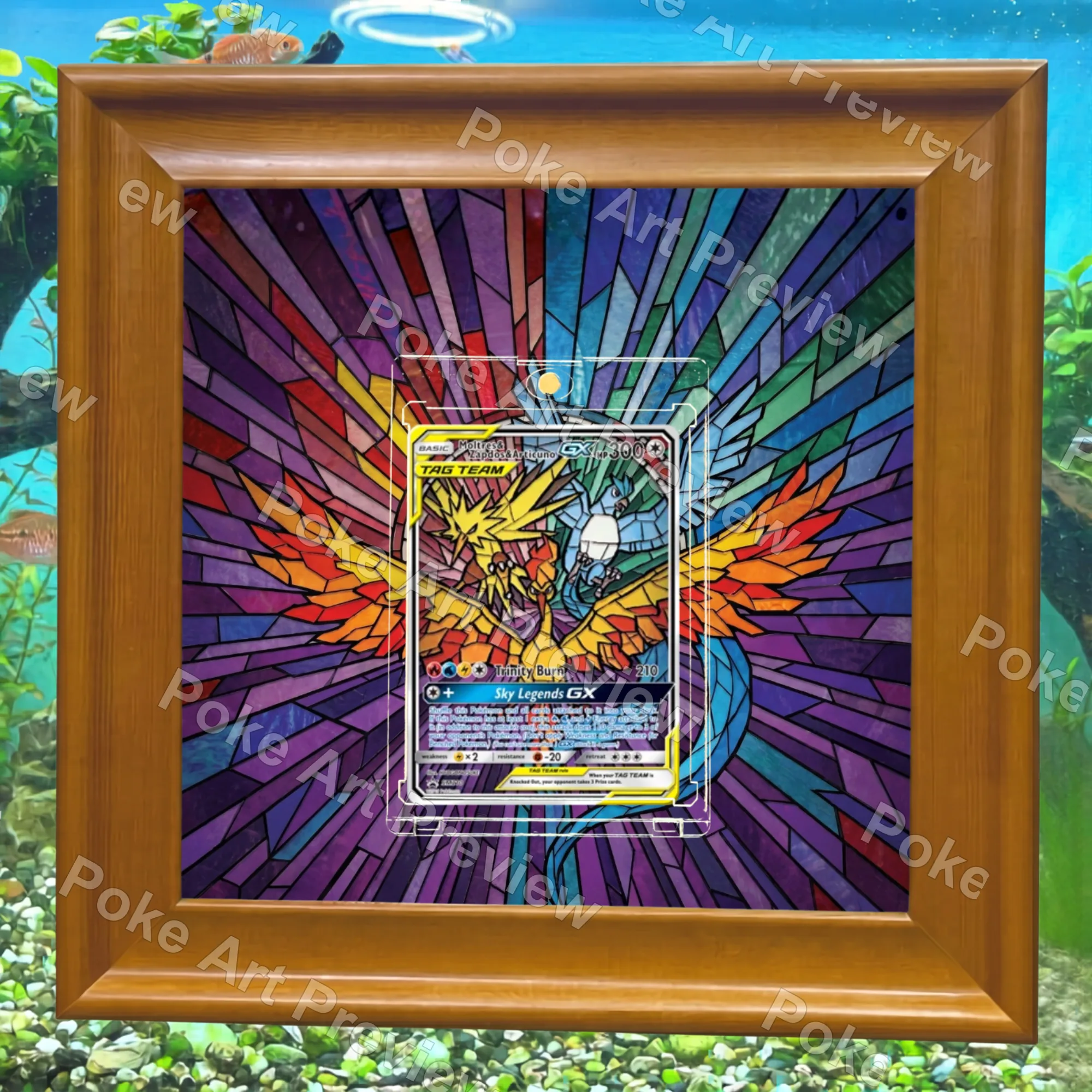 Moltres Zapdos Articuno GX SM210 PSA Hidden Fates Pokemon TCG extension art collector display view 5