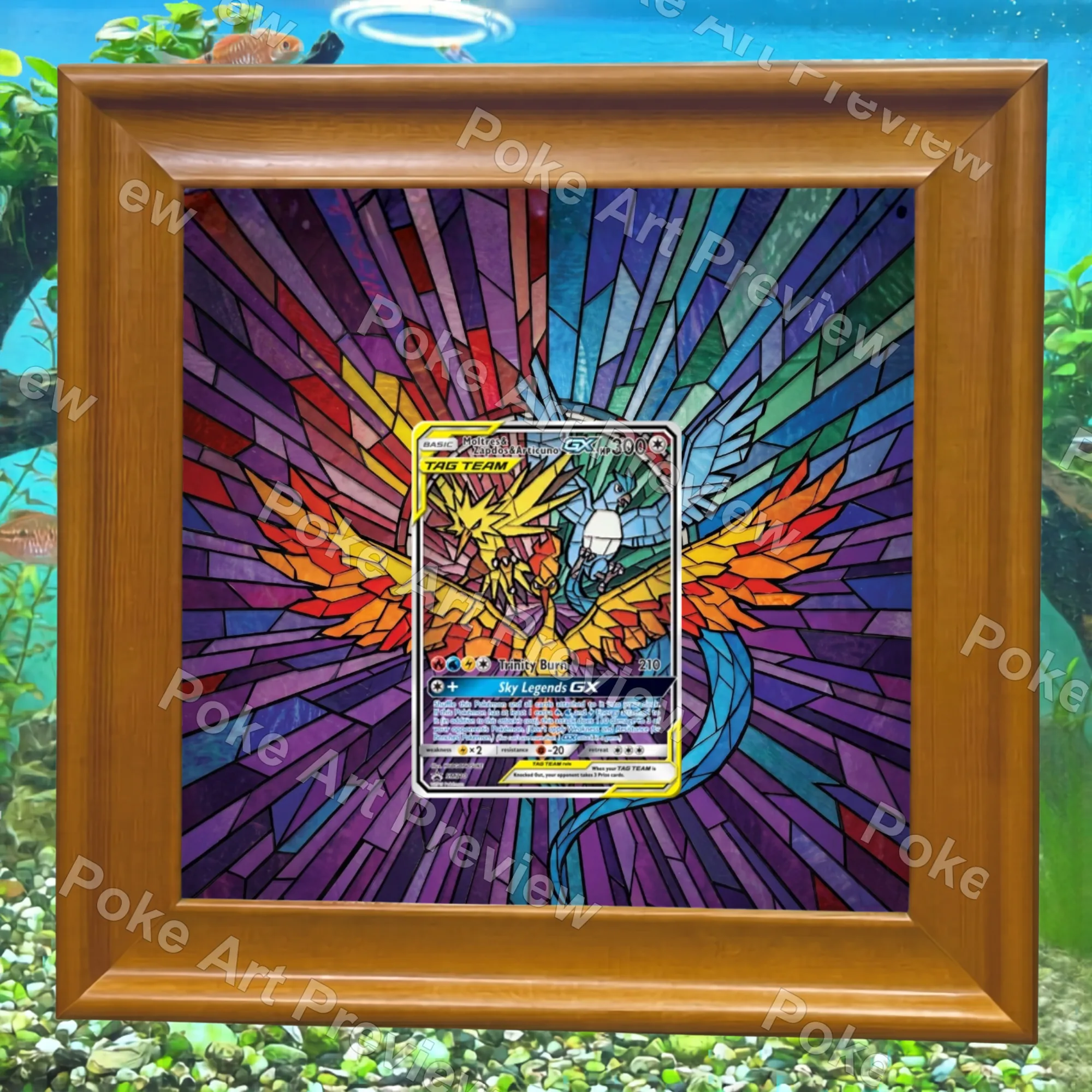 Moltres Zapdos Articuno GX SM210 PSA Hidden Fates Pokemon TCG extension art collector display view 7