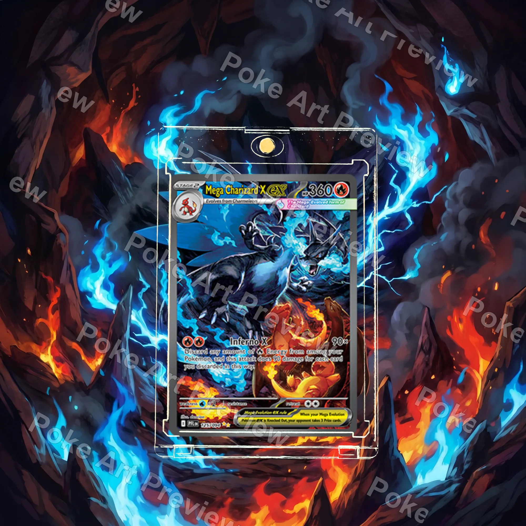 メガリザードンX ex 109/094 ファンタズマルフレイム ポケモンTCG拡張アート コレクター展示用 view 3