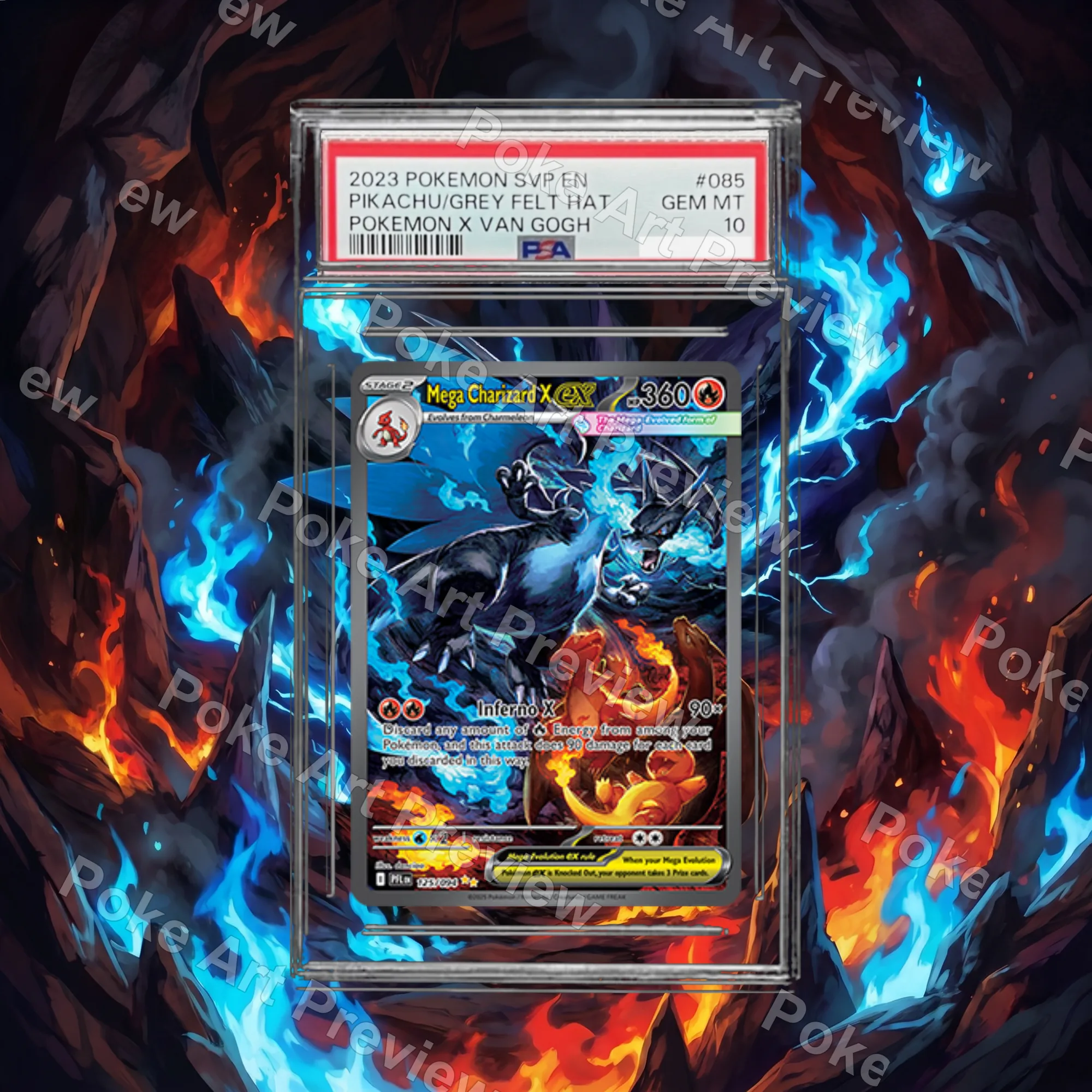 メガリザードンX ex 109/094 ファンタズマルフレイム ポケモンTCG拡張アート コレクター展示用 view 4