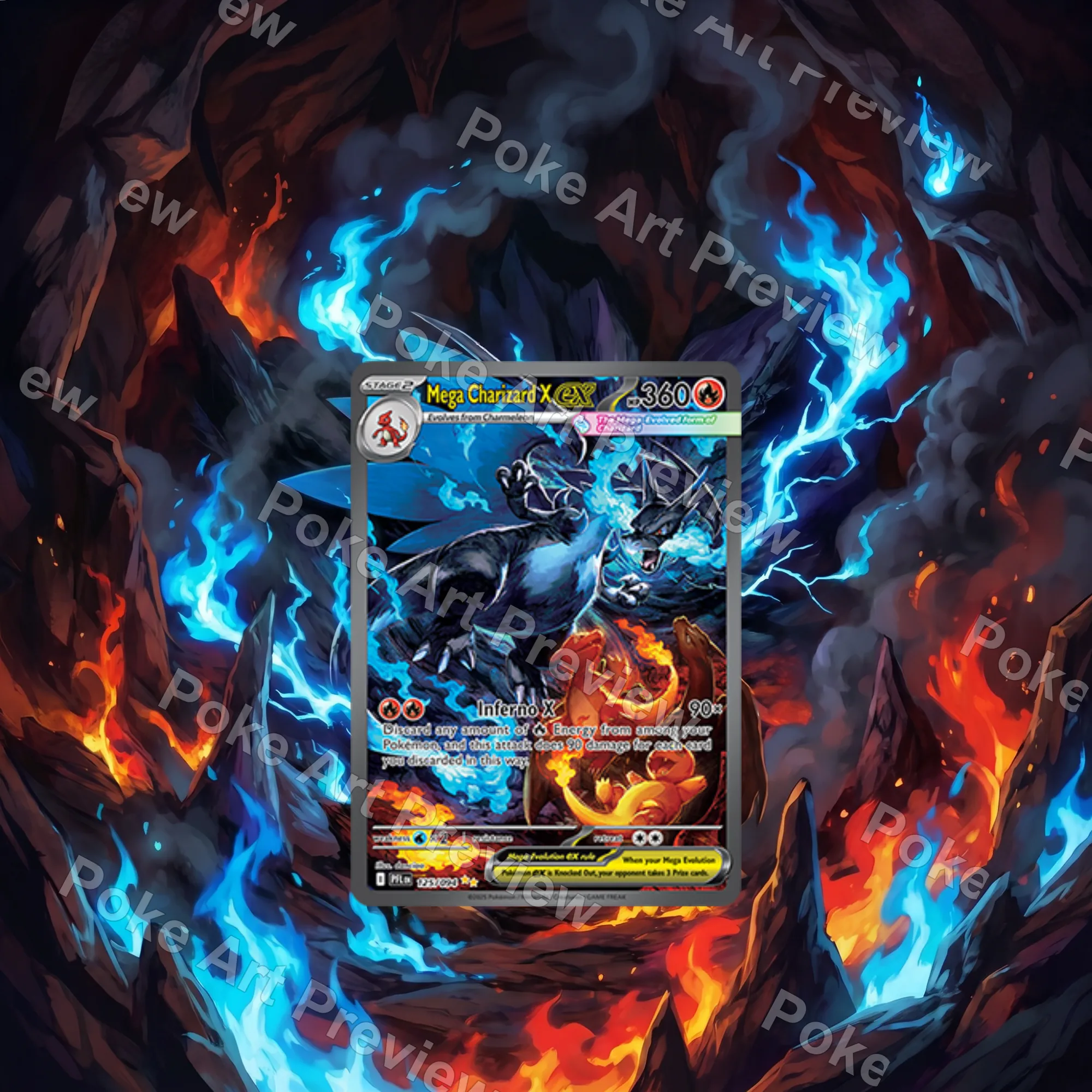 メガリザードンX ex 109/094 ファンタズマルフレイム ポケモンTCG拡張アート コレクター展示用
