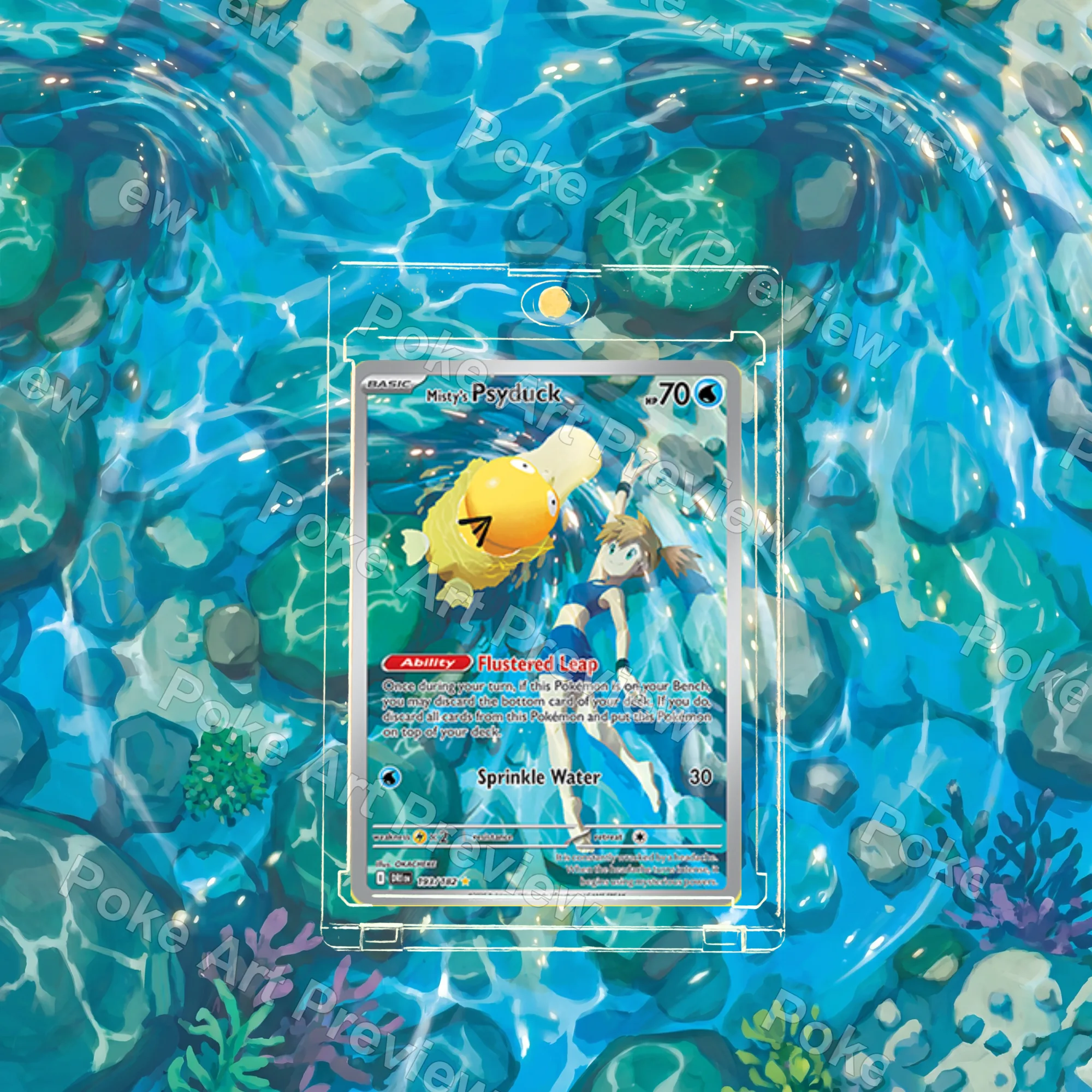 Misty's Psyduck 045/182 Destined Rivals set 2 Pokemon TCG extension art collector display view 3