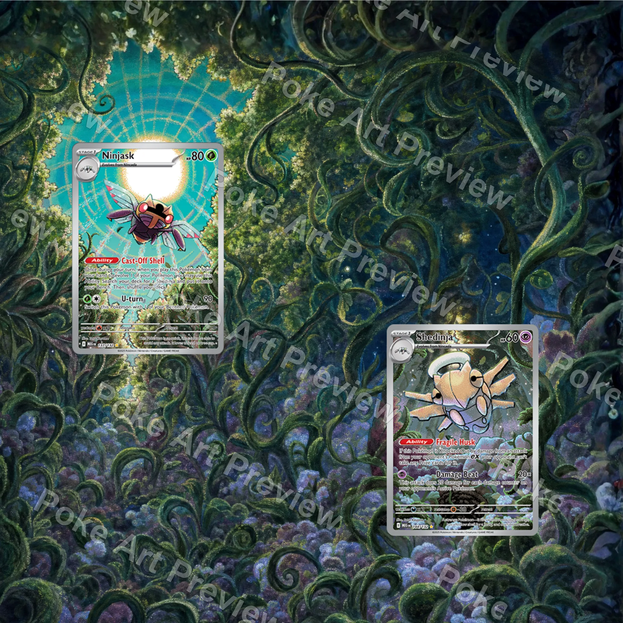 テッカニン 65/063 ヌケニン 072/063 メガシンフォニア M1S ポケモンTCG拡張アート コレクター展示用 view 3