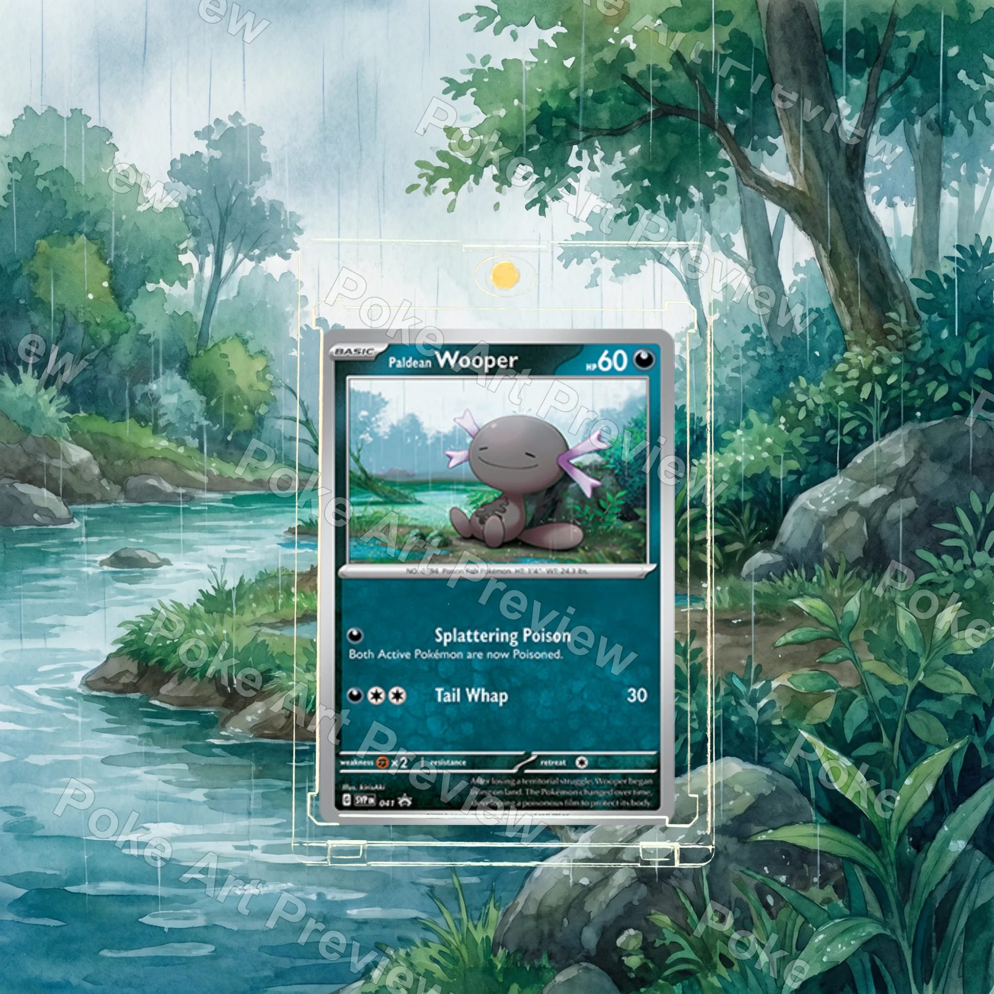 Paldean Wooper SV-P 041 promo Pokemon TCG extension art collector display view 3
