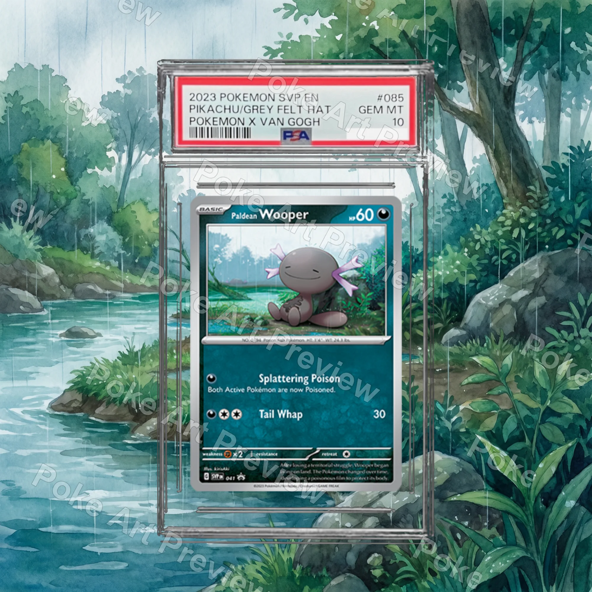 Paldean Wooper SV-P 041 promo Pokemon TCG extension art collector display view 4