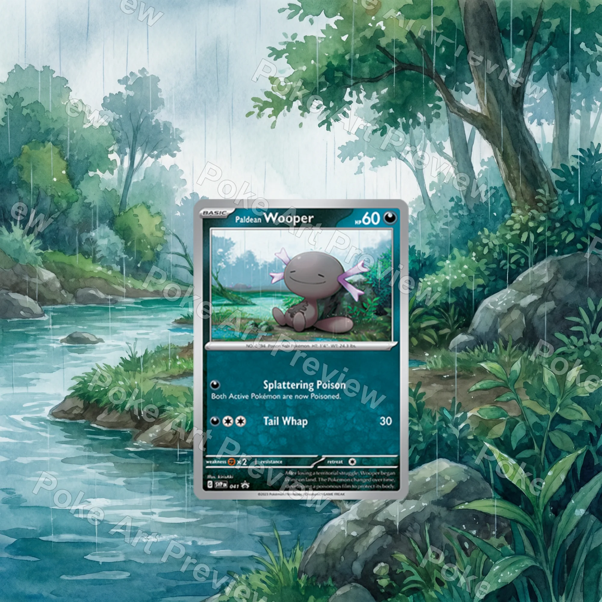 Paldean Wooper SV-P 041 promo Pokemon TCG extension art collector display