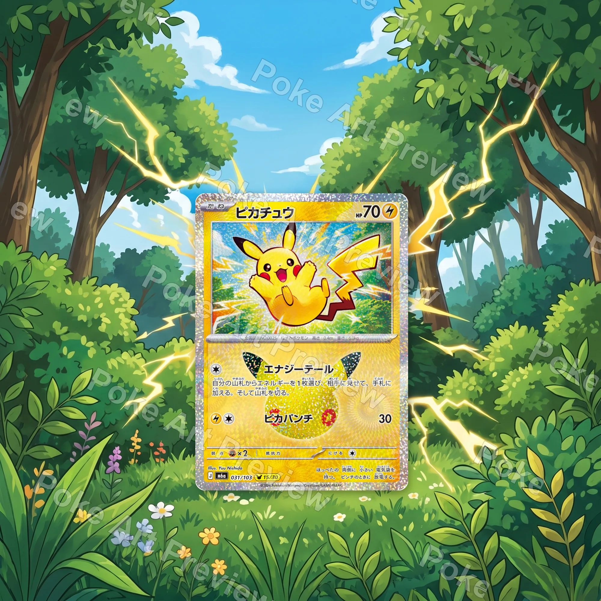 Pikachu 031/103 M6a Pokemon TCG extension art collector display