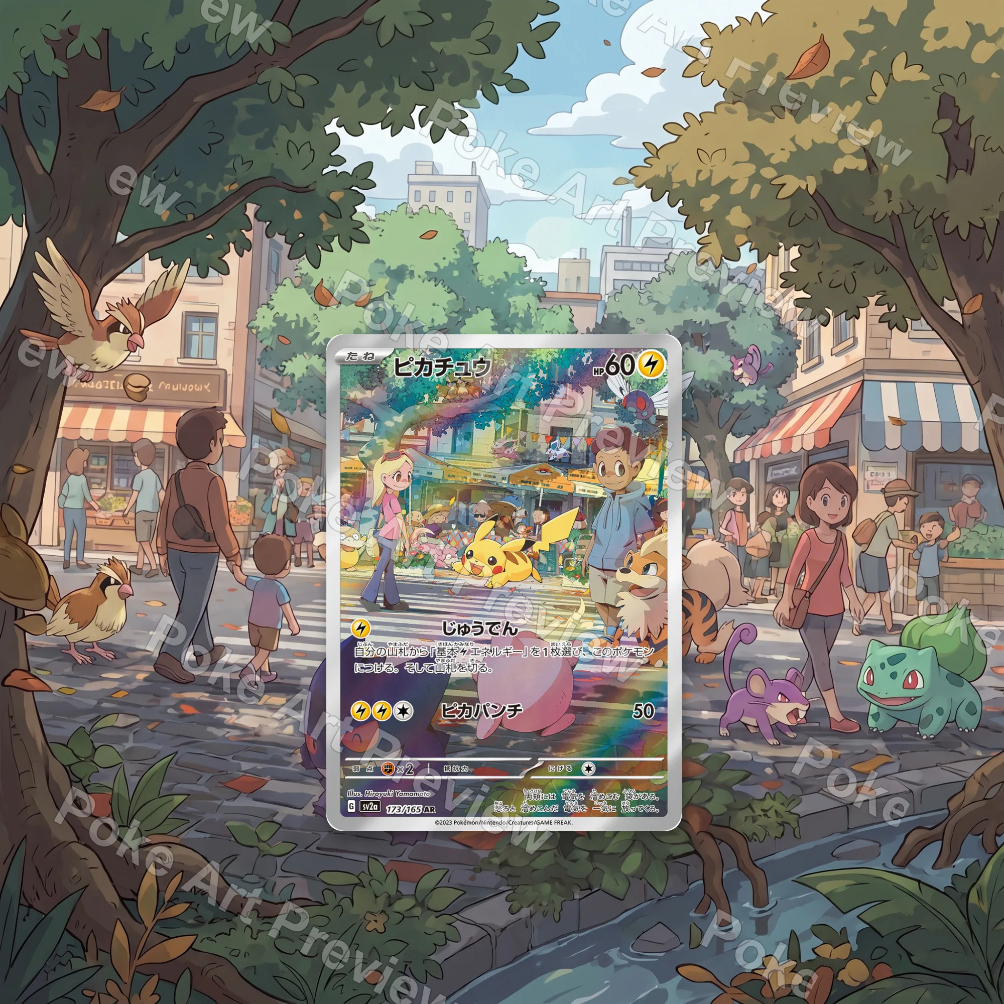 Pikachu 173/165 Pokemon Card 151 Pokemon TCG extension art collector display