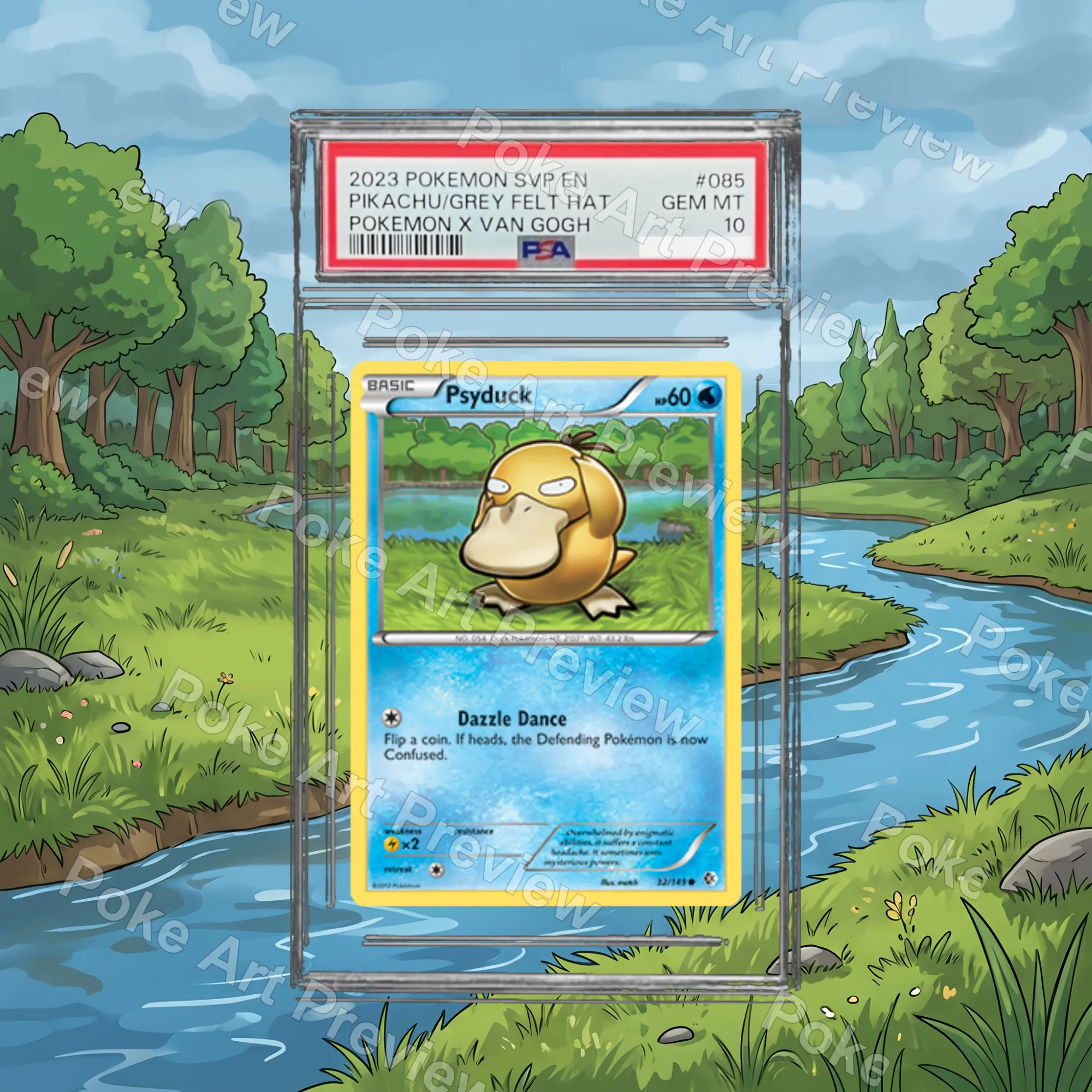 Psyduck 32/149 Boundaries Crossed Pokemon TCG extension art collector display view 3