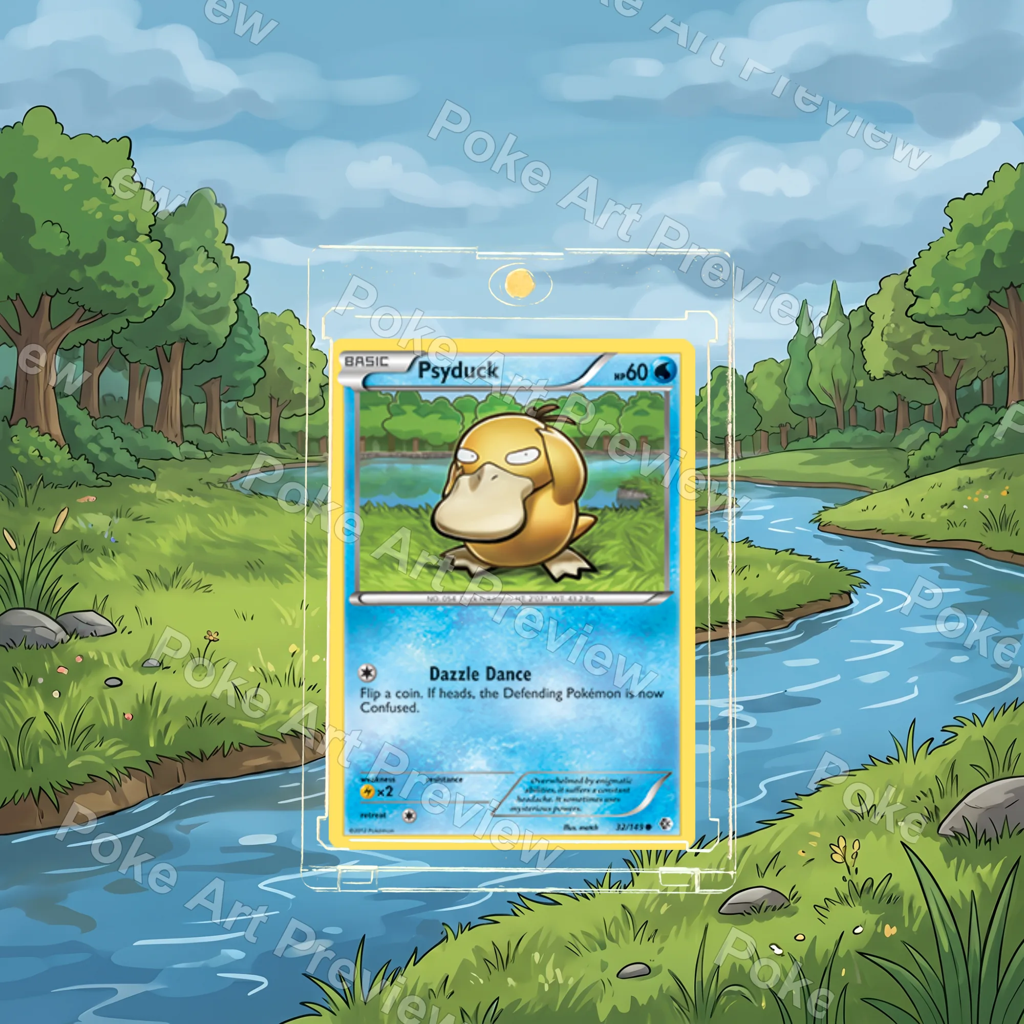 Psyduck 32/149 Boundaries Crossed Pokemon TCG extension art collector display