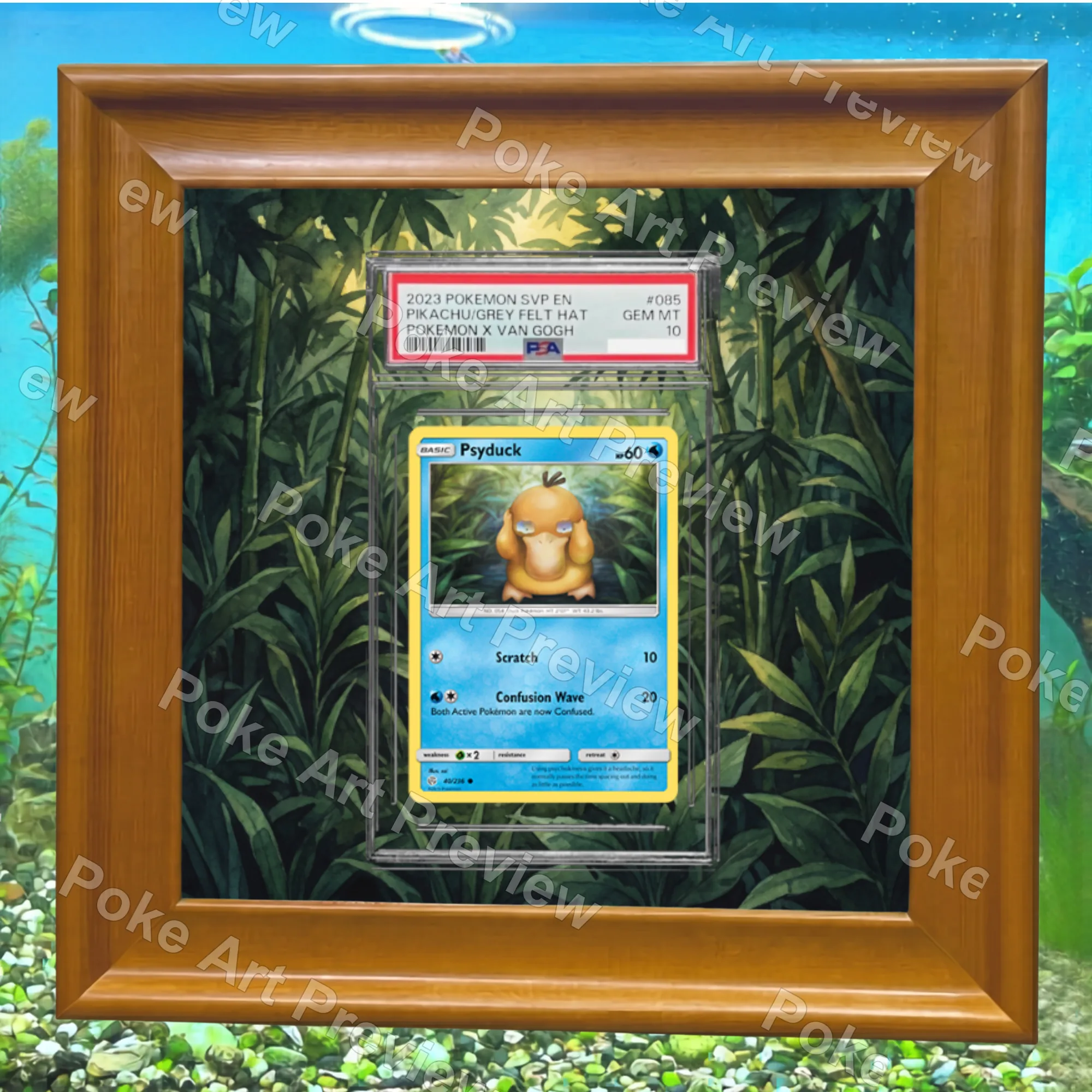 Psyduck 40/236 Cosmic Eclipse Pokemon TCG extension art collector display view 5