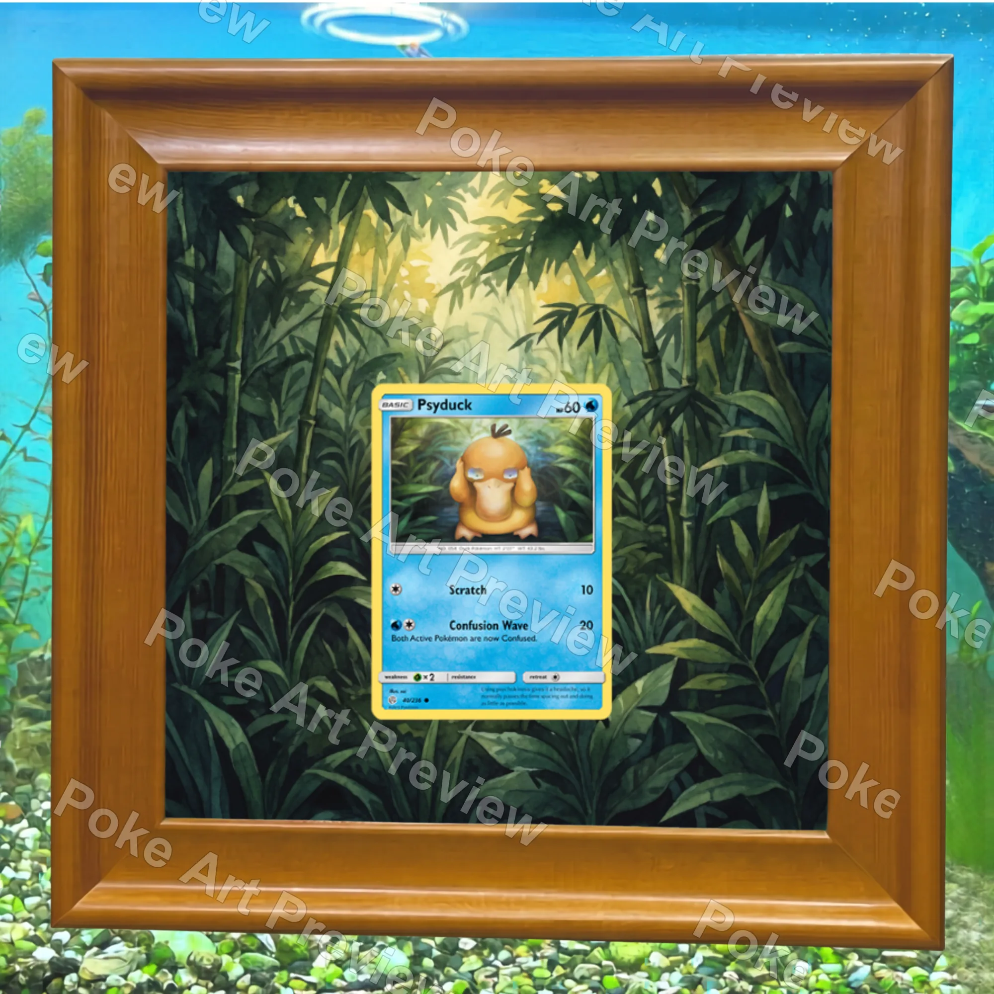 Psyduck 40/236 Cosmic Eclipse Pokemon TCG extension art collector display view 6
