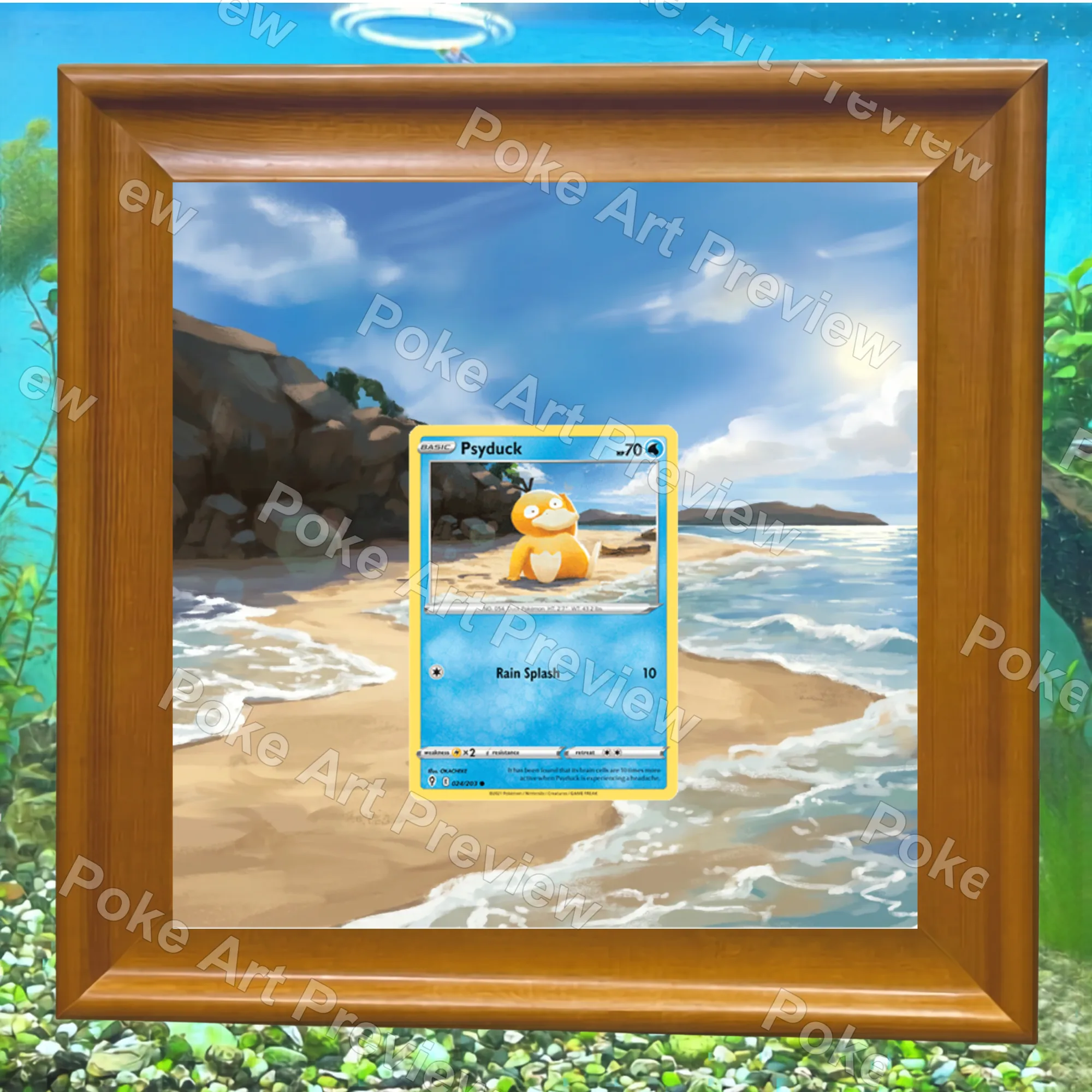 Psyduck 024/203 Evolving Skies Pokemon TCG extension art collector display view 7