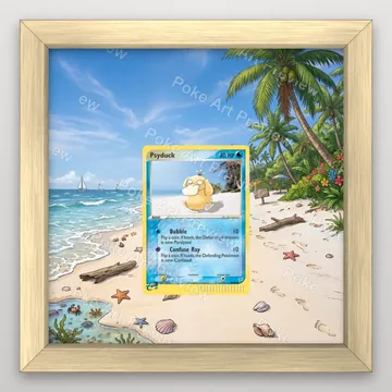 Psyduck 66/112 EX FireRed LeafGreen Pokemon TCG extension art collector display view 3