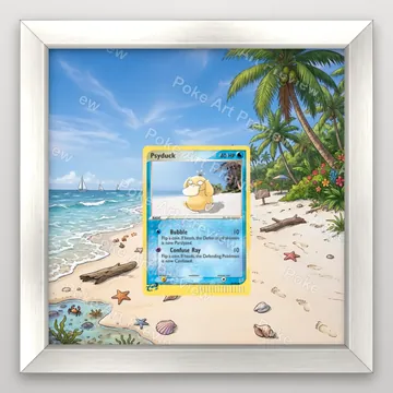 Psyduck 66/112 EX FireRed LeafGreen Pokemon TCG extension art collector display view 5