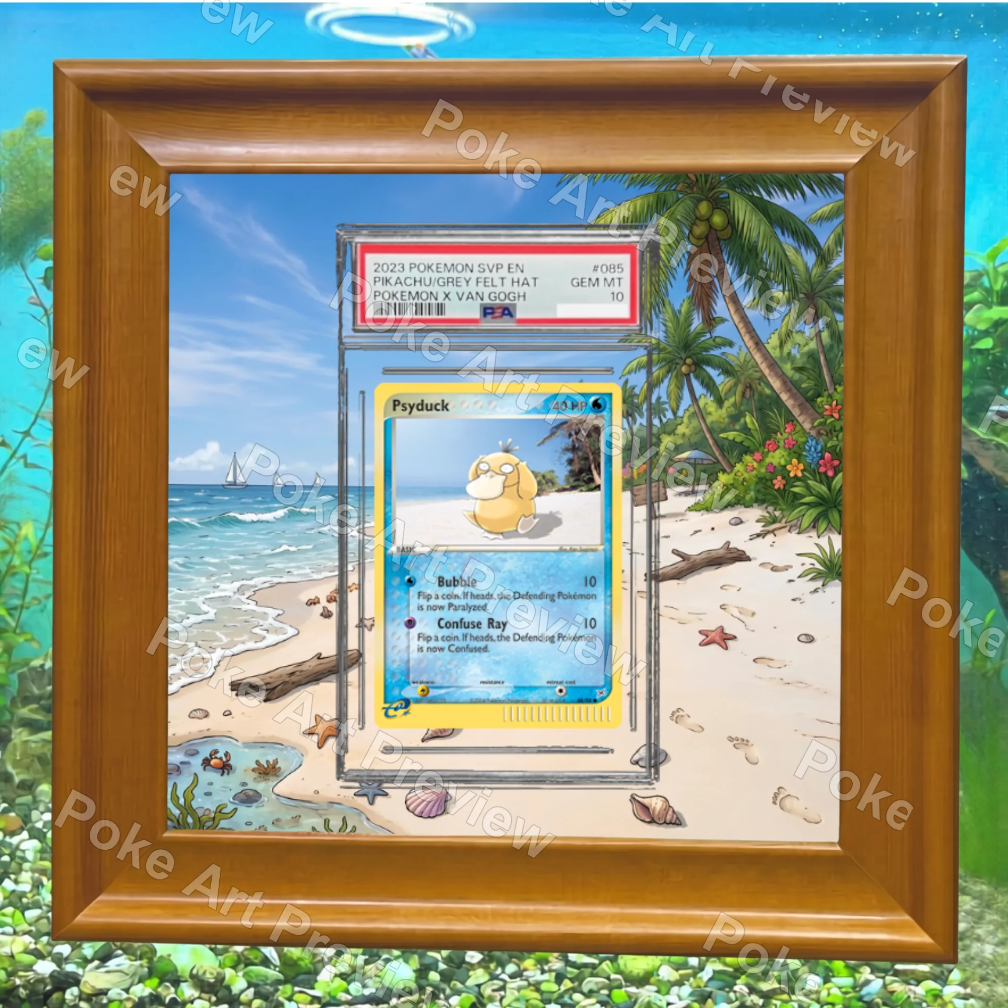 Psyduck 66/112 EX FireRed LeafGreen Pokemon TCG extension art collector display view 5
