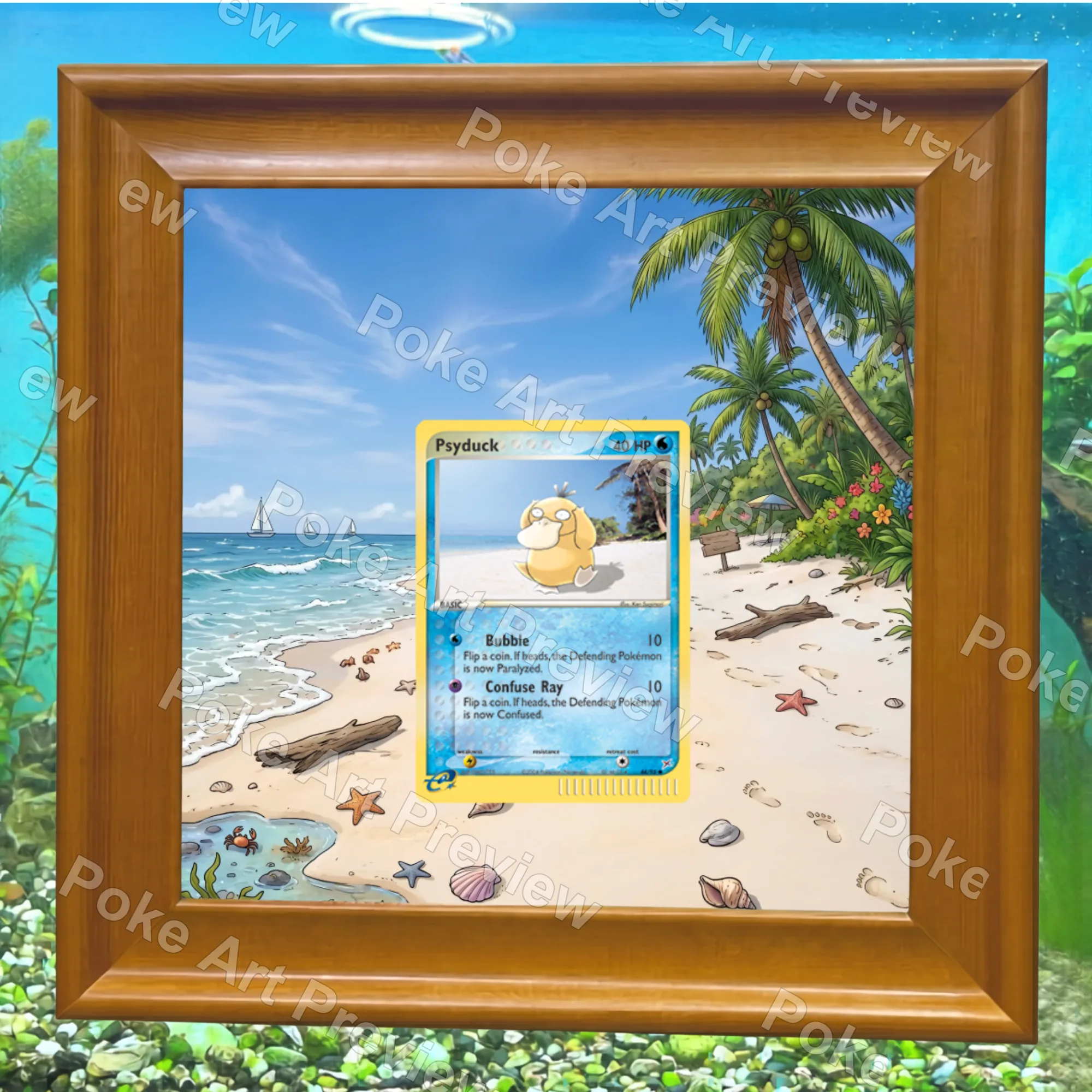 Psyduck 66/112 EX FireRed LeafGreen Pokemon TCG extension art collector display view 7