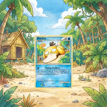 Psyduck 74/102 HS Triumphant Pokemon TCG extension art collector display view 1