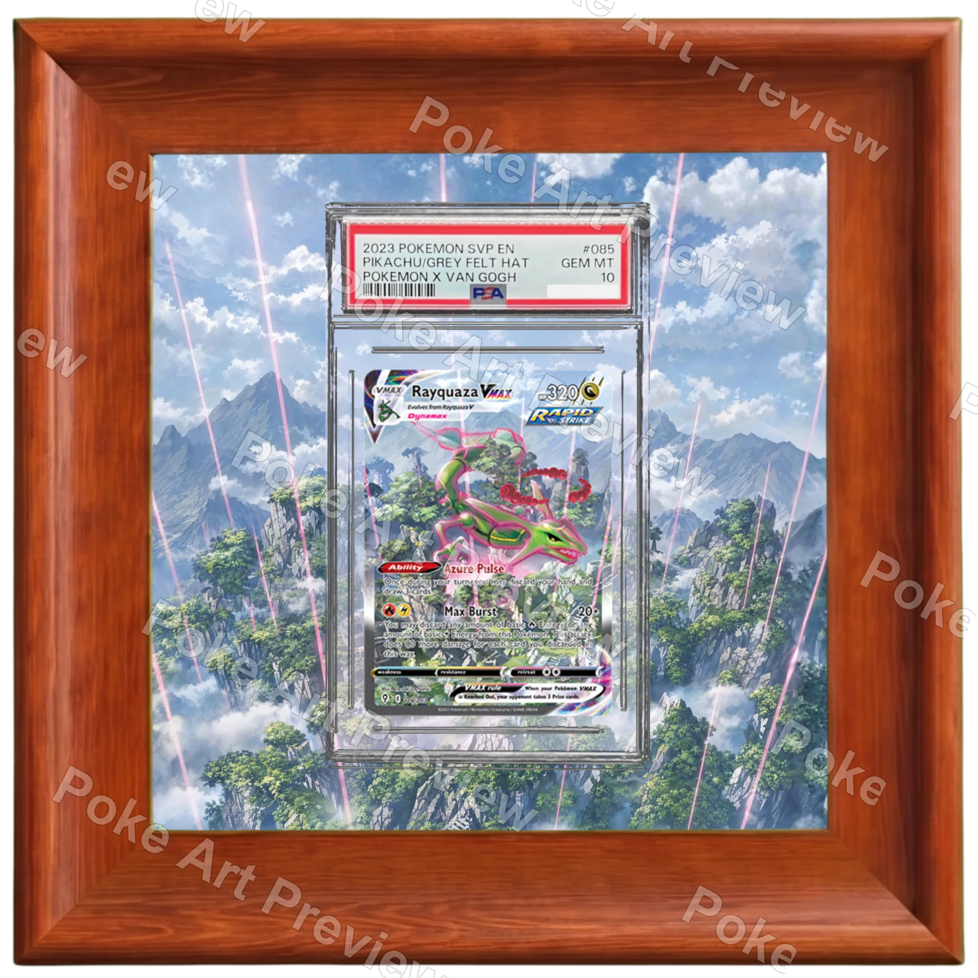 Rayquaza VMAX Evolving Skies Pokemon TCG extension art collector display view 4