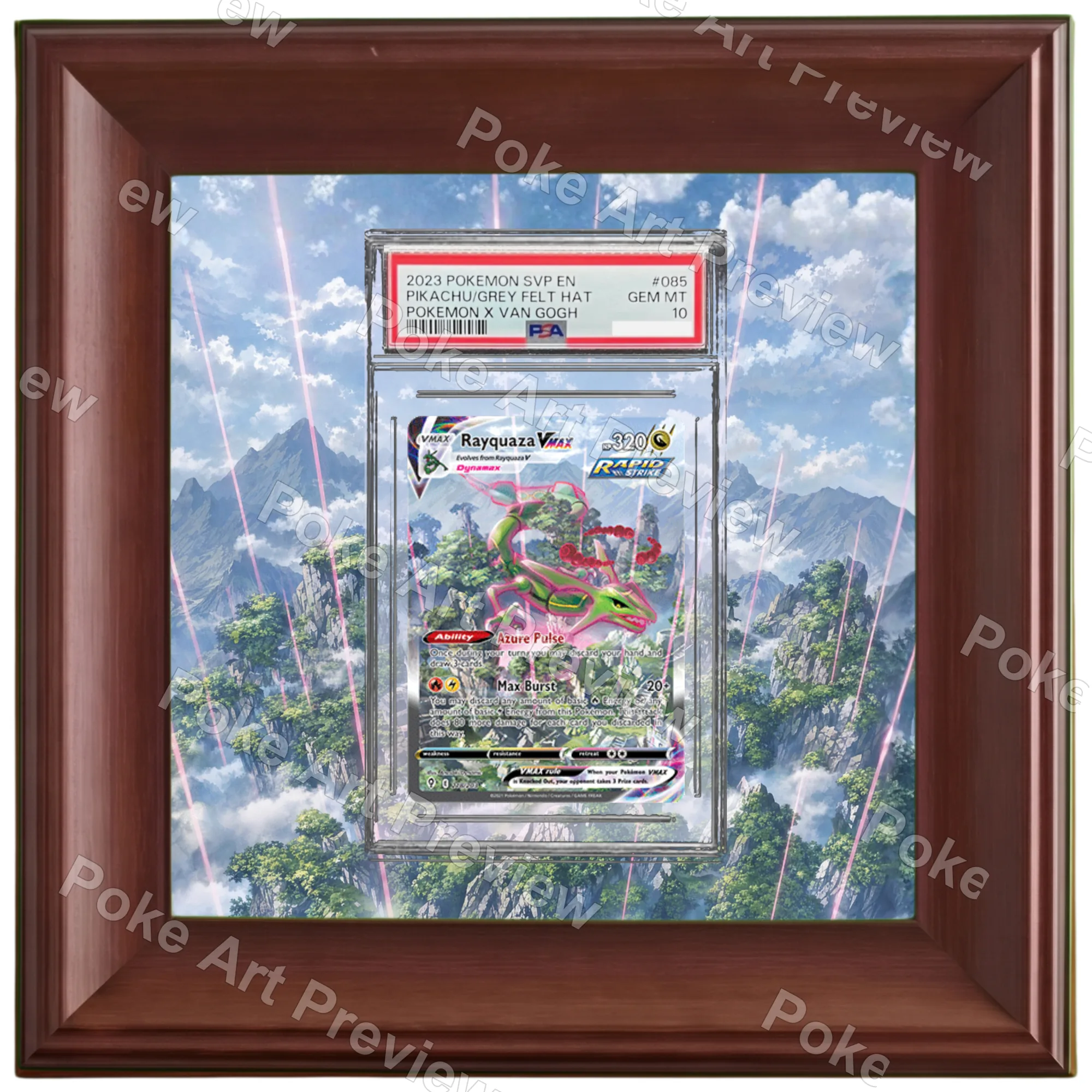 Rayquaza VMAX Evolving Skies Pokemon TCG extension art collector display view 5
