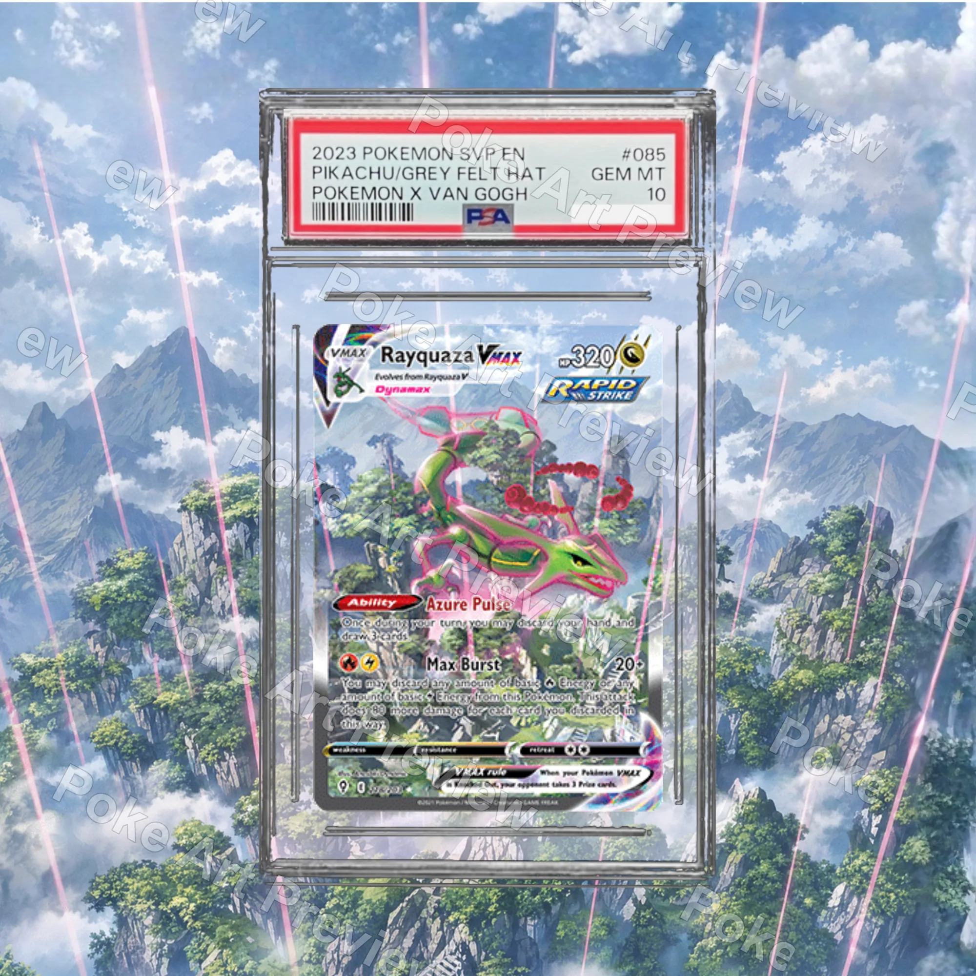 Rayquaza VMAX Evolving Skies Pokemon TCG extension art collector display