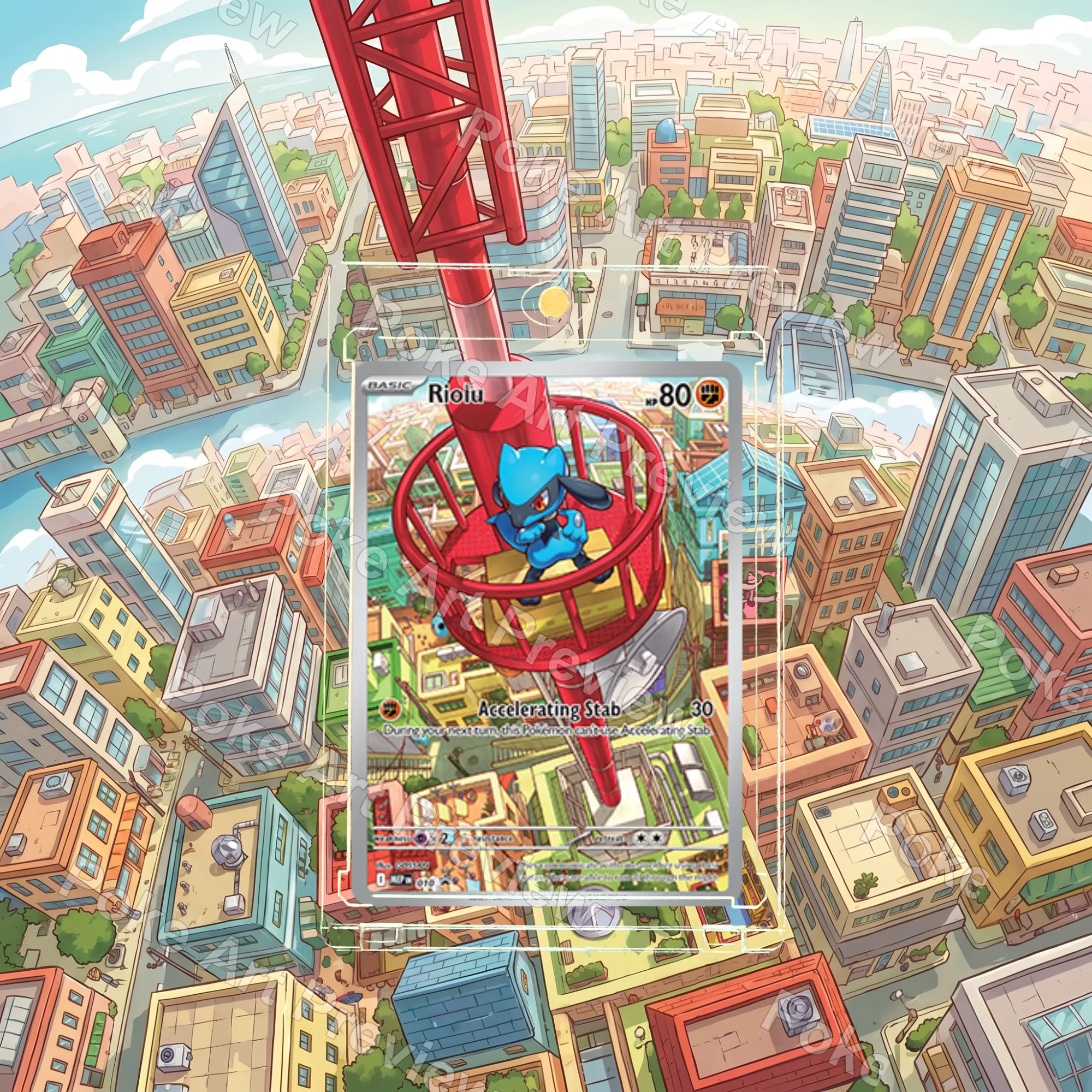 リオル 215/198 スカーレット&バイオレット AR ポケモンTCG拡張アート コレクター展示用 view 3