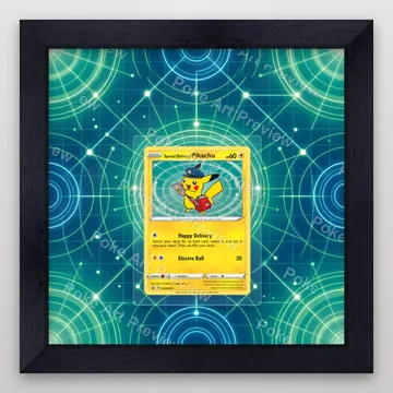 Special Delivery Pikachu SWSH074 SWSH Black Star Promos Pokemon TCG extension art collector display view 3