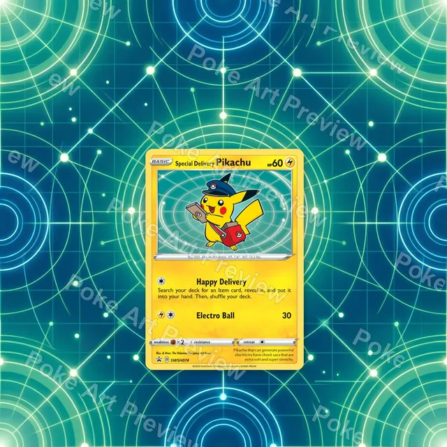スペシャルデリバリーピカチュウ SWSH074 SWSH ブラックスタープロモ ポケモンTCG拡張アート コレクター展示用