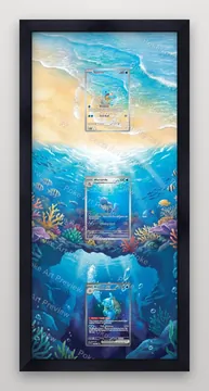 Squirtle, Wartortle and Blastoise ex Scarlet & Violet 151 Pokemon TCG extension art collector display view 4