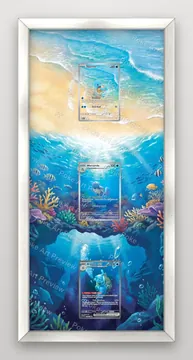 Squirtle, Wartortle and Blastoise ex Scarlet & Violet 151 Pokemon TCG extension art collector display view 5